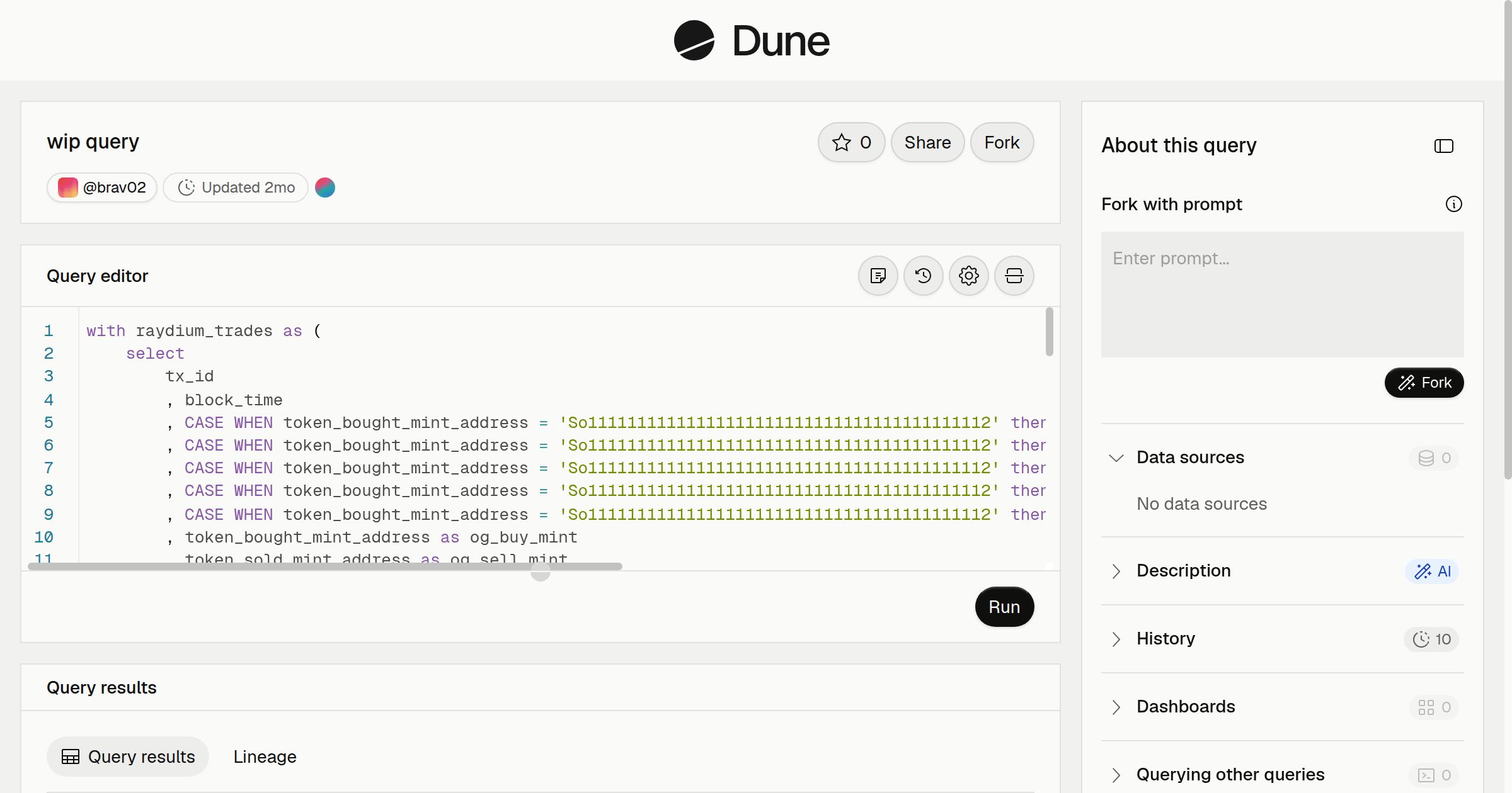 wip query | Dune
