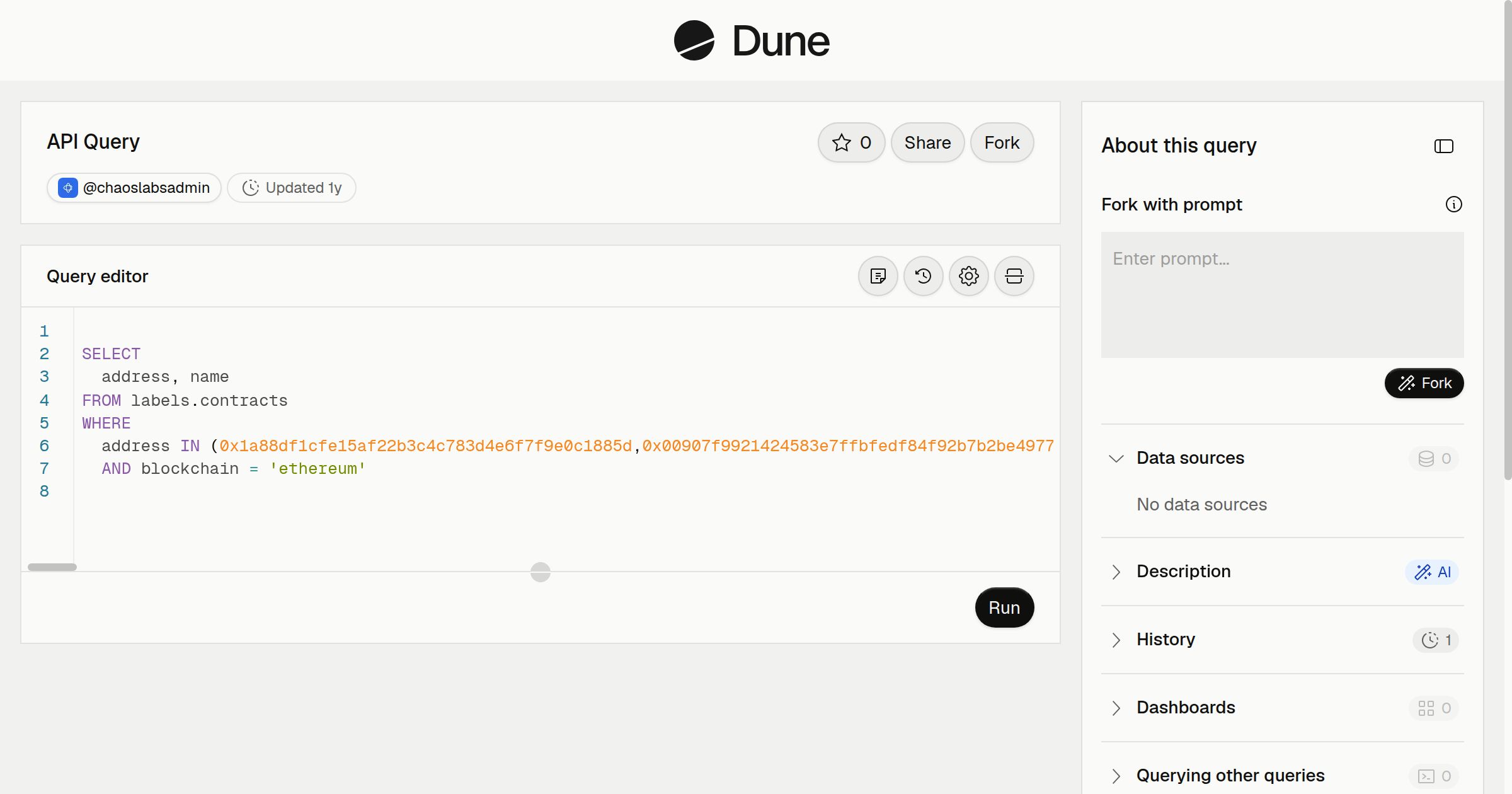 API Query | Dune