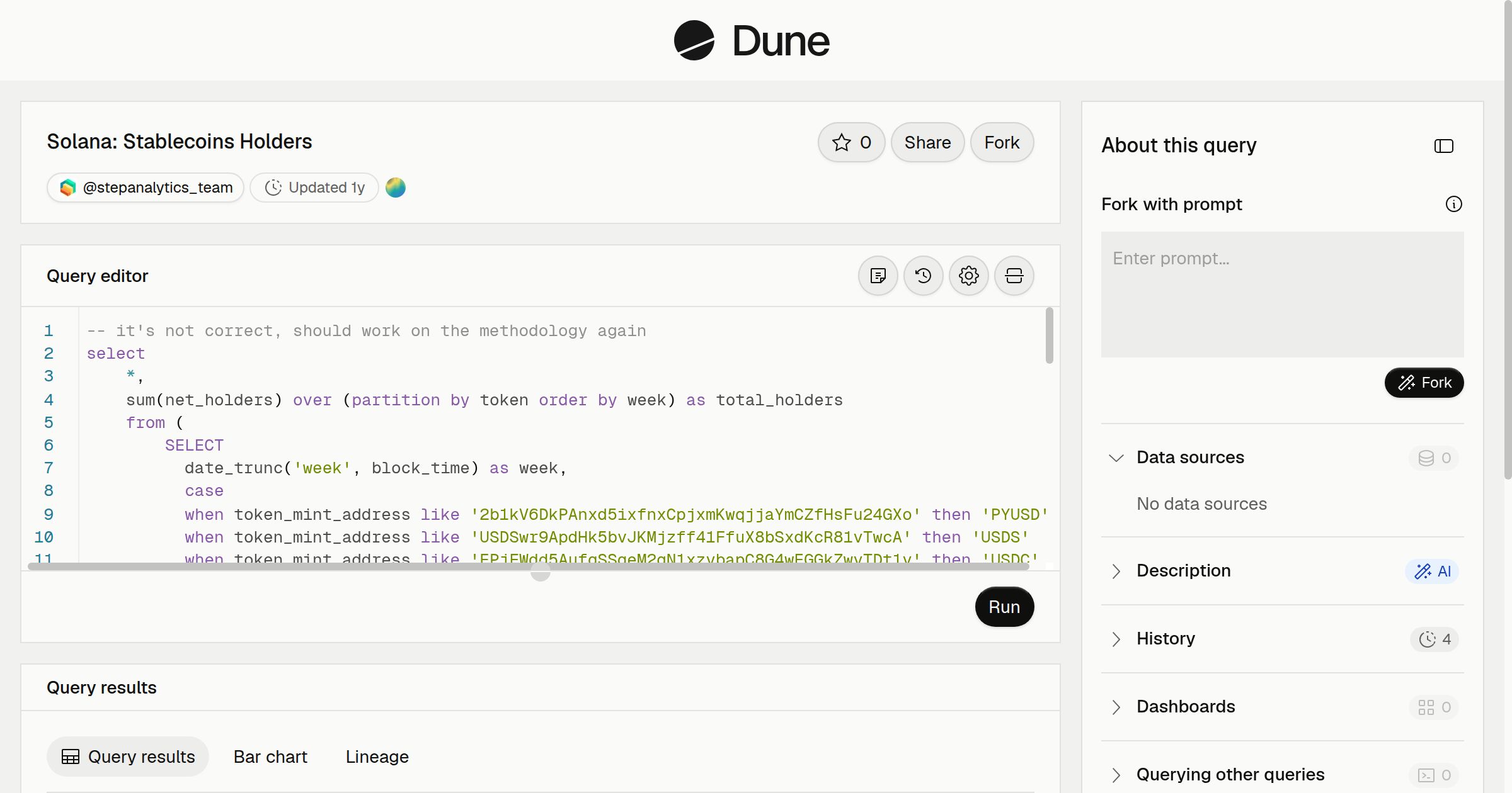Solana: Stablecoins Holders | Dune