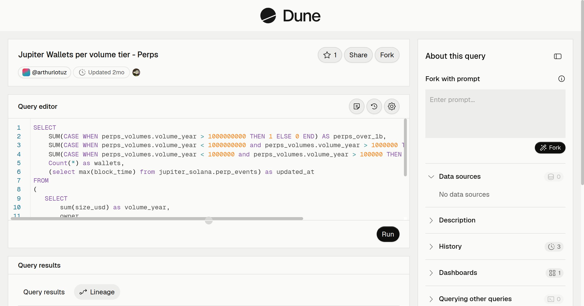 Jupiter Wallets per volume tier - Perps | Dune