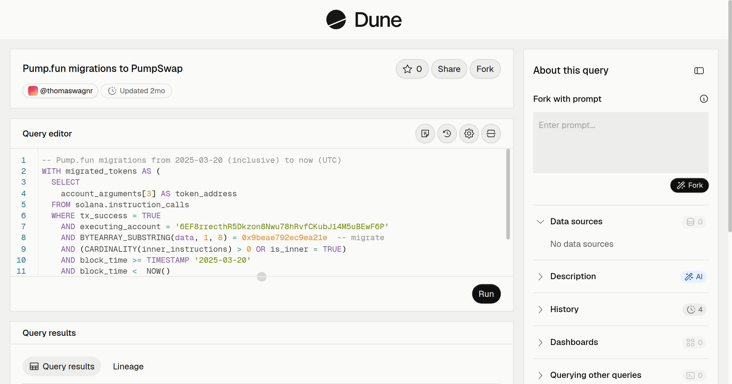 Pump.fun migrations to PumpSwap | Dune