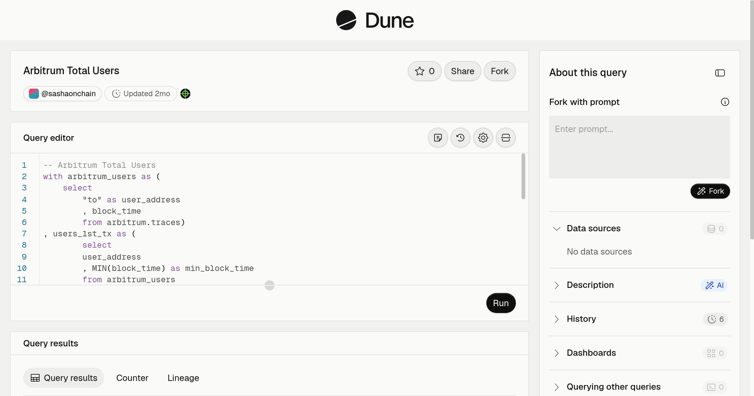 Arbitrum Total Users | Dune
