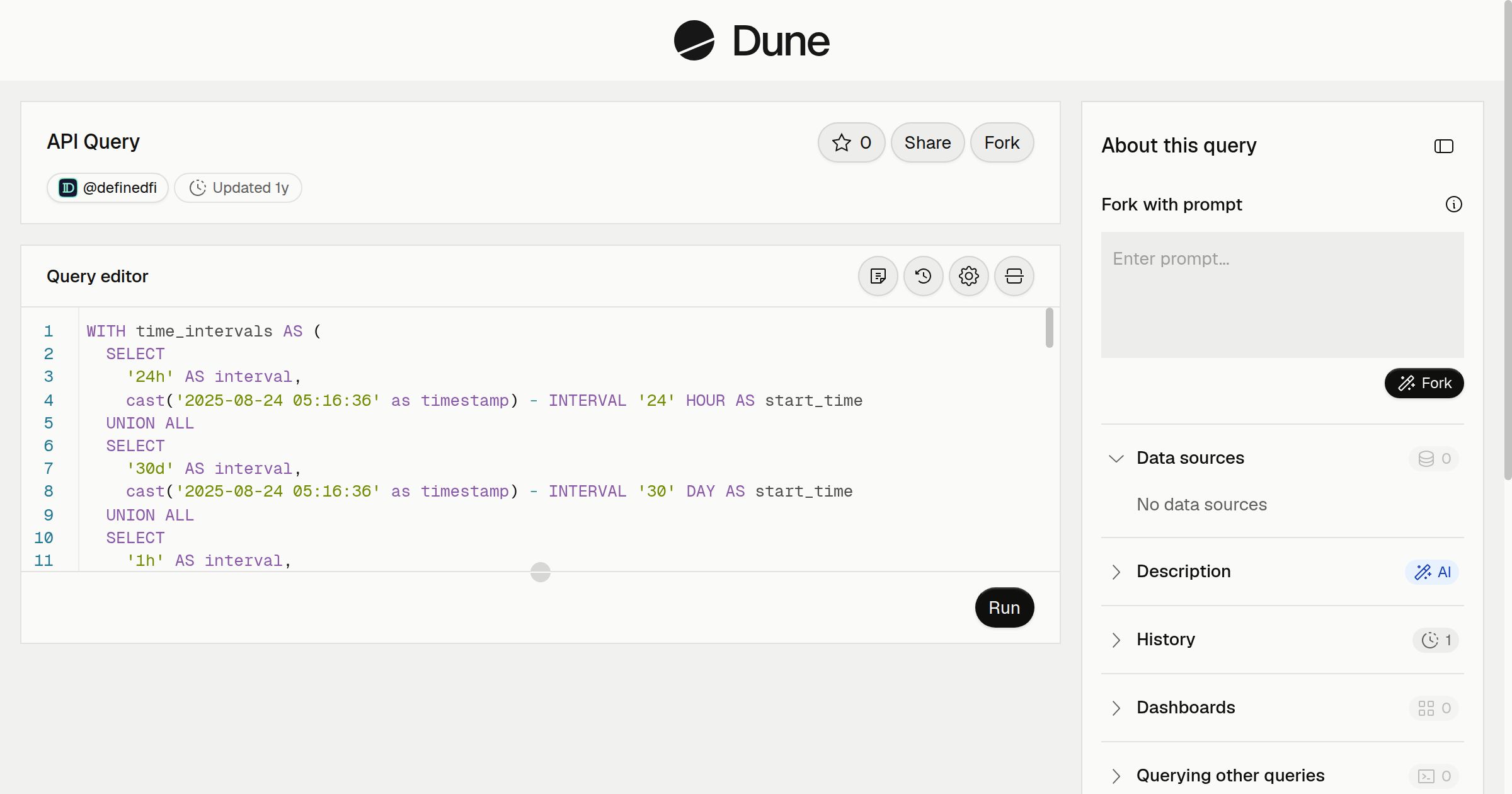 API Query | Dune