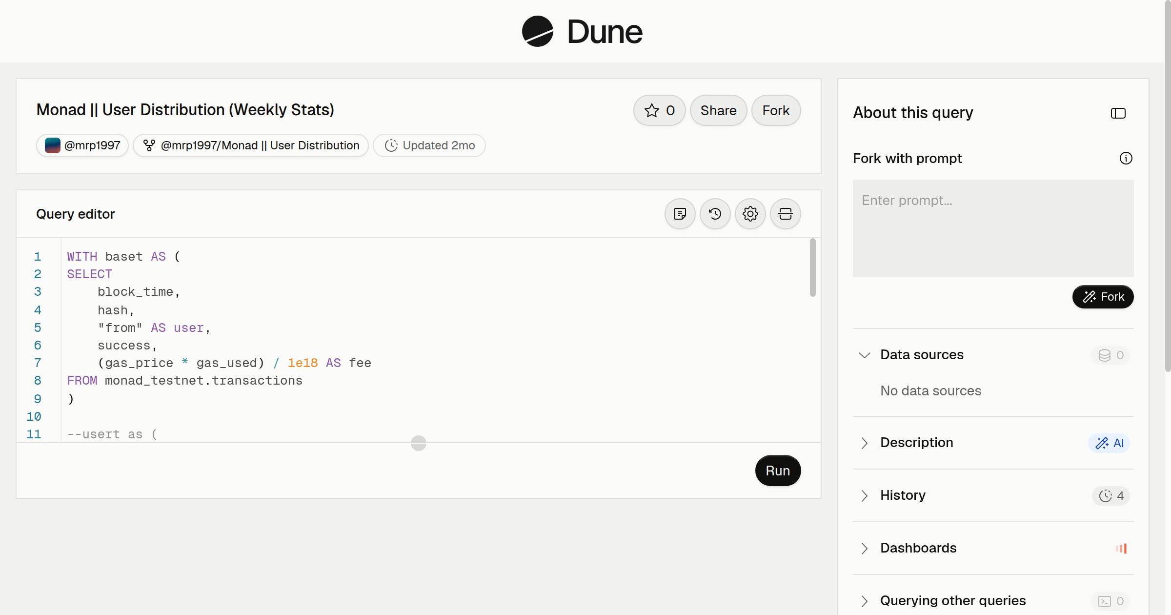 Monad || User Distribution (Weekly Stats) | Dune