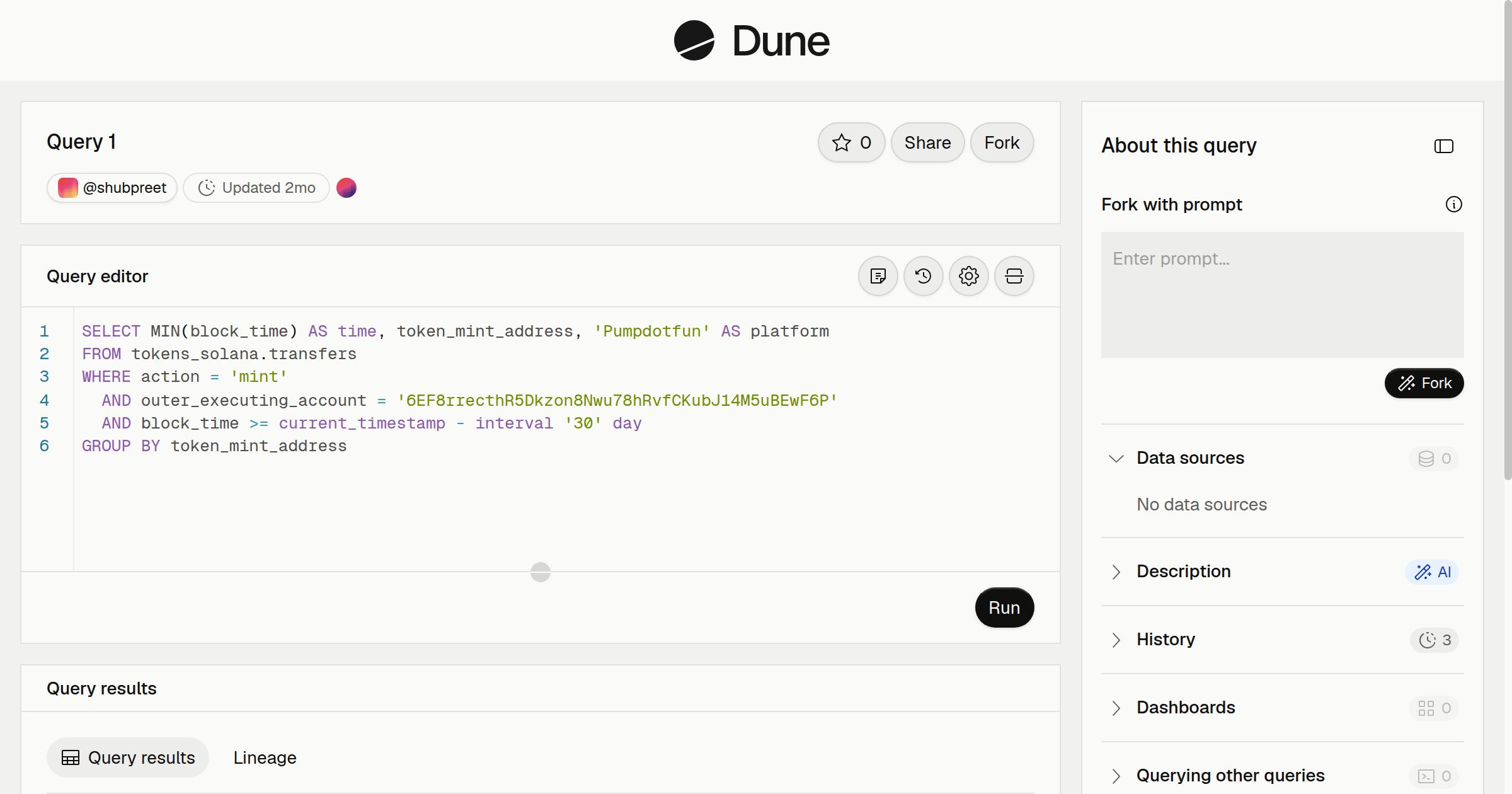 Query 1 | Dune