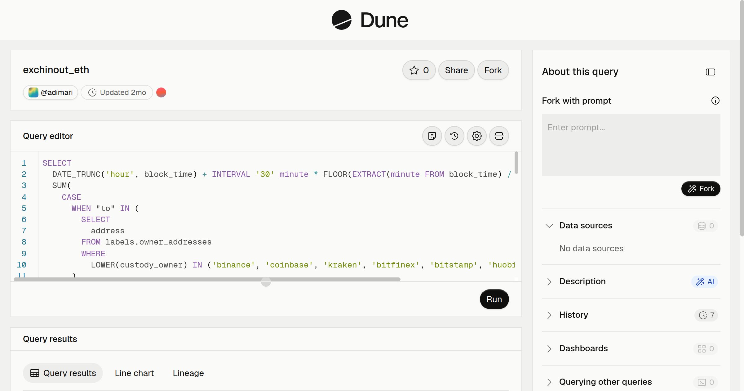 exchinout_eth | Dune