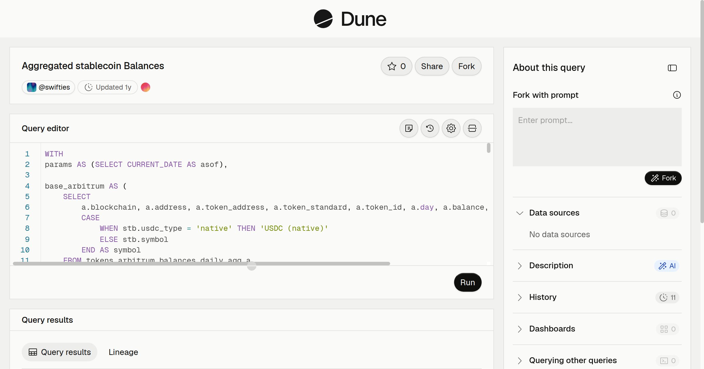 Aggregated stablecoin Balances | Dune