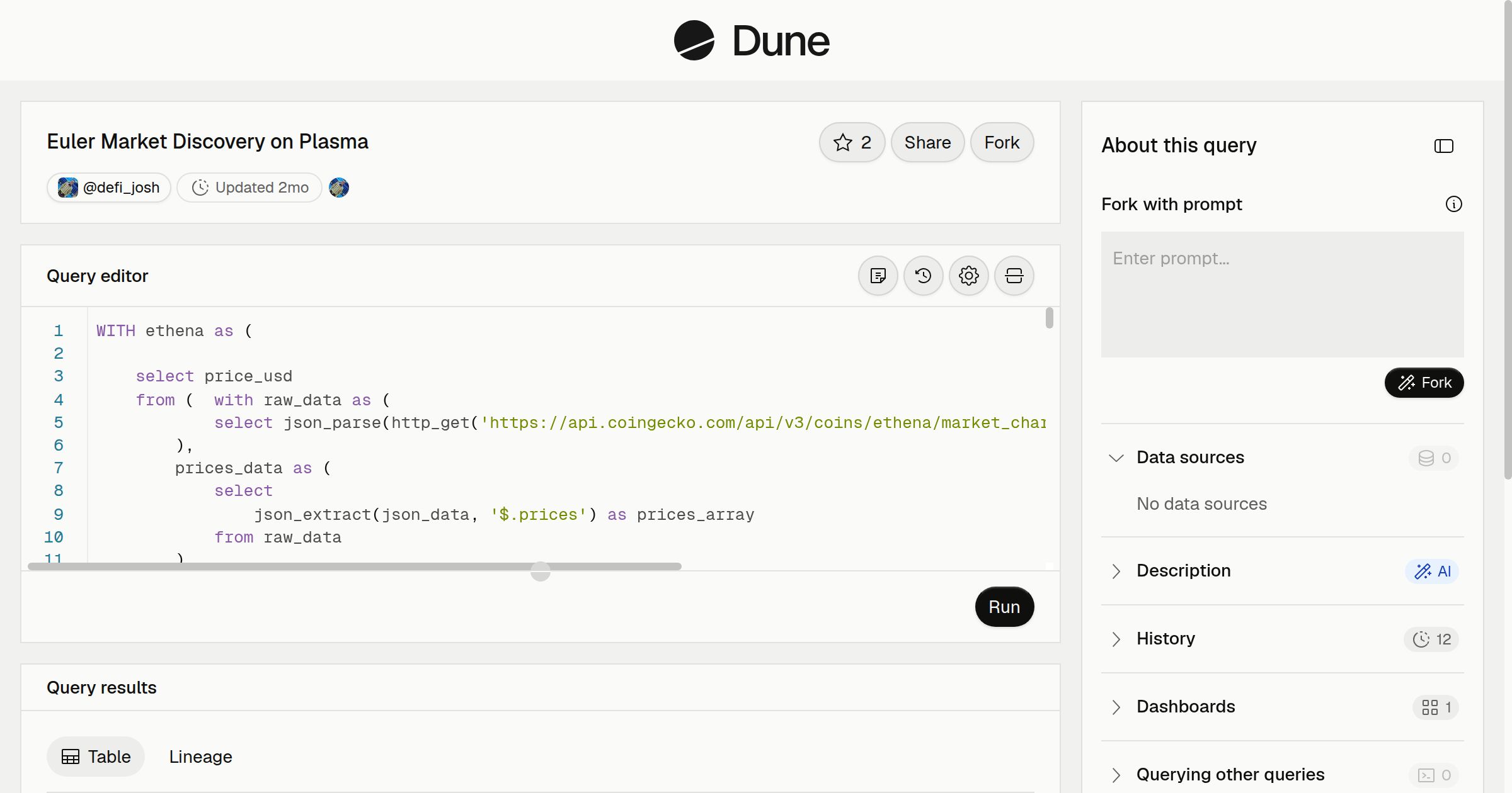 Euler Market Discovery on Plasma | Dune