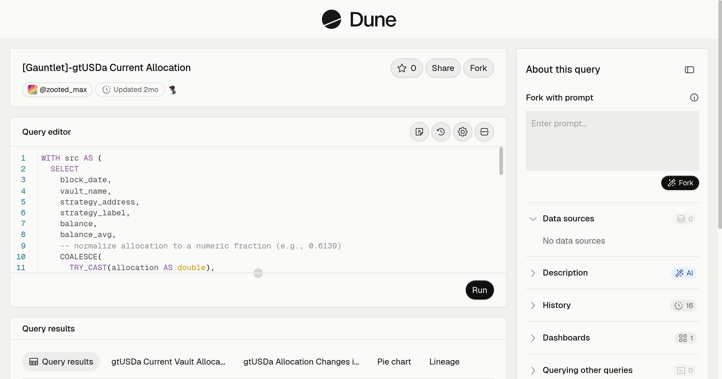 [Gauntlet]-gtUSDa Current Allocation | Dune