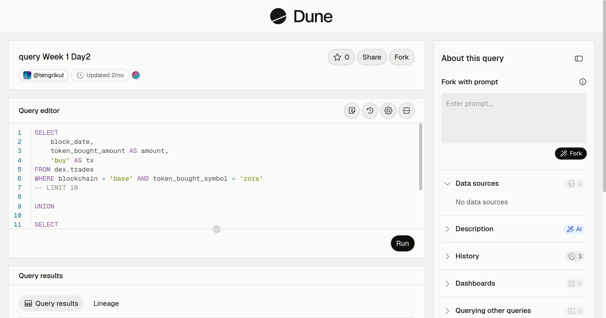 query Week 1 Day2 | Dune
