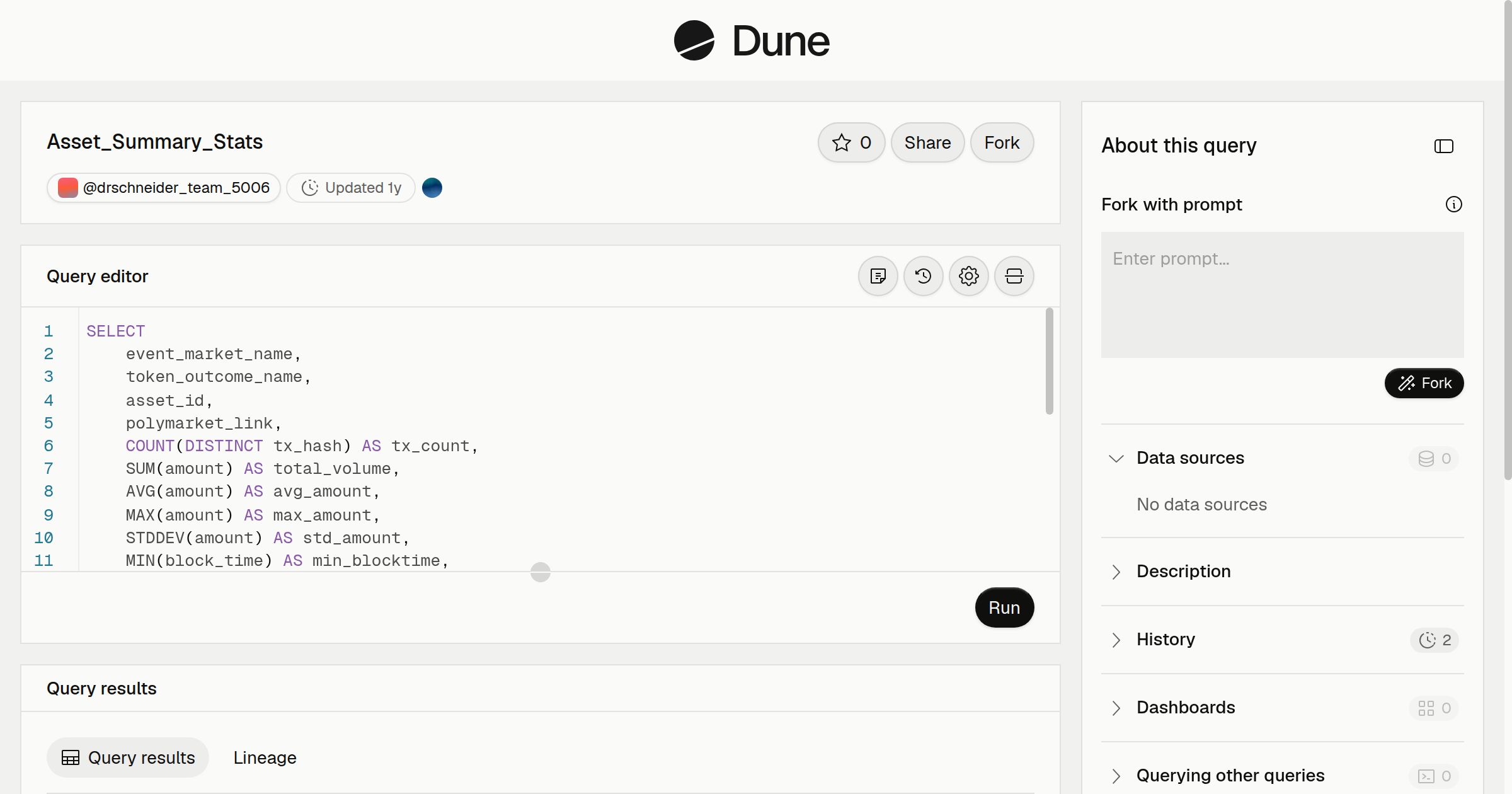 Asset_Summary_Stats | Dune