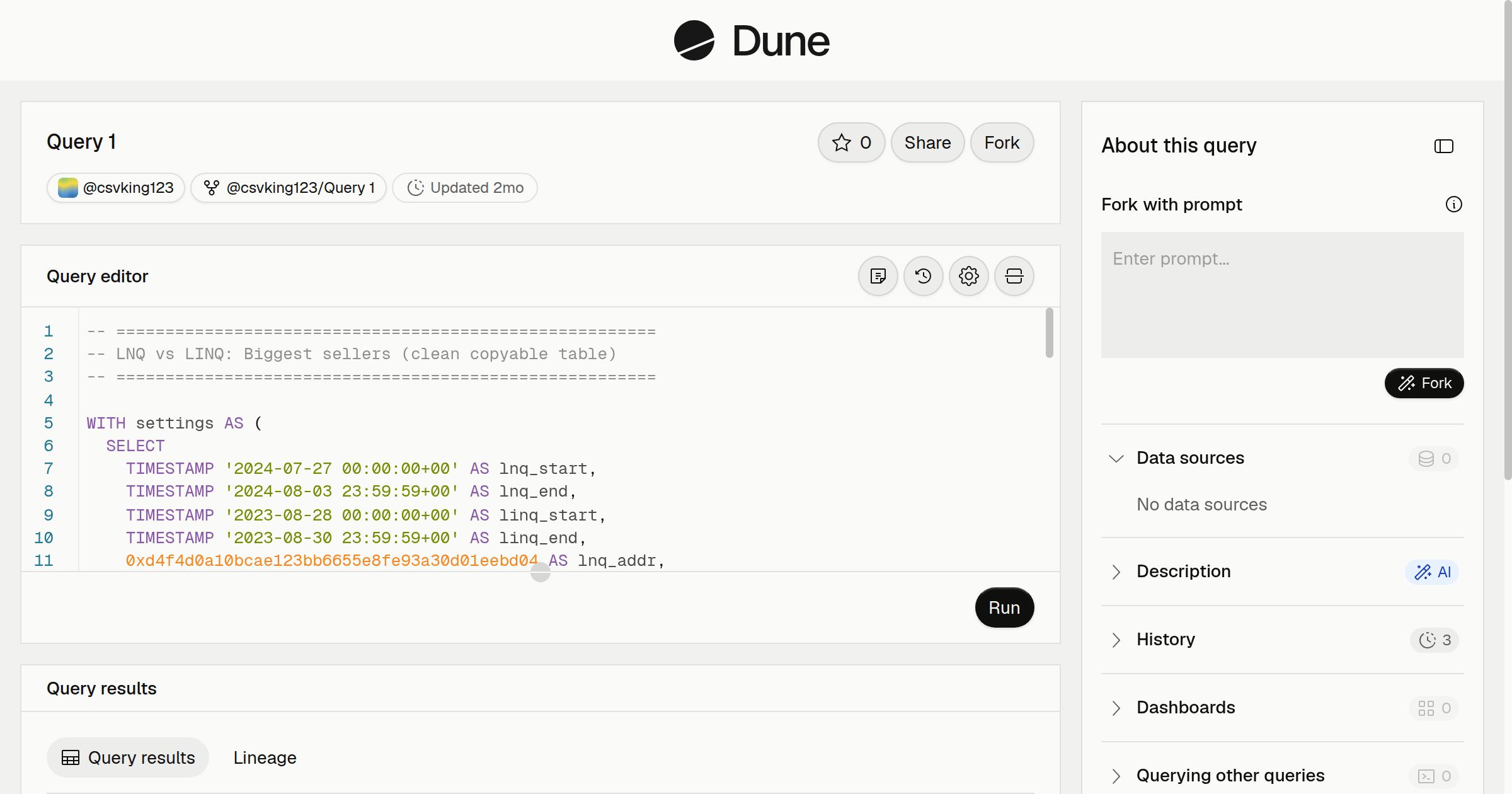 Query 1 | Dune