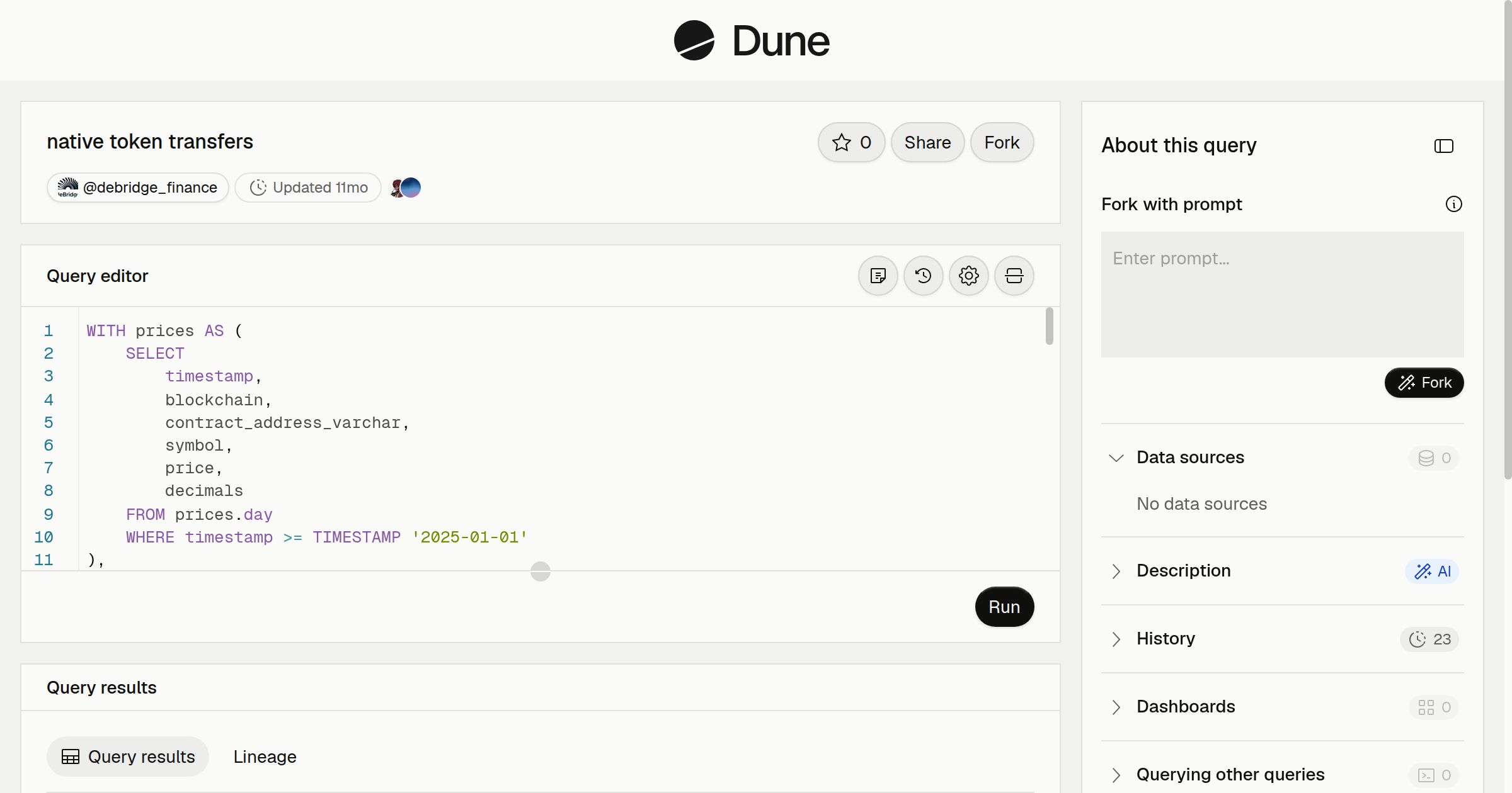 native token transfers | Dune