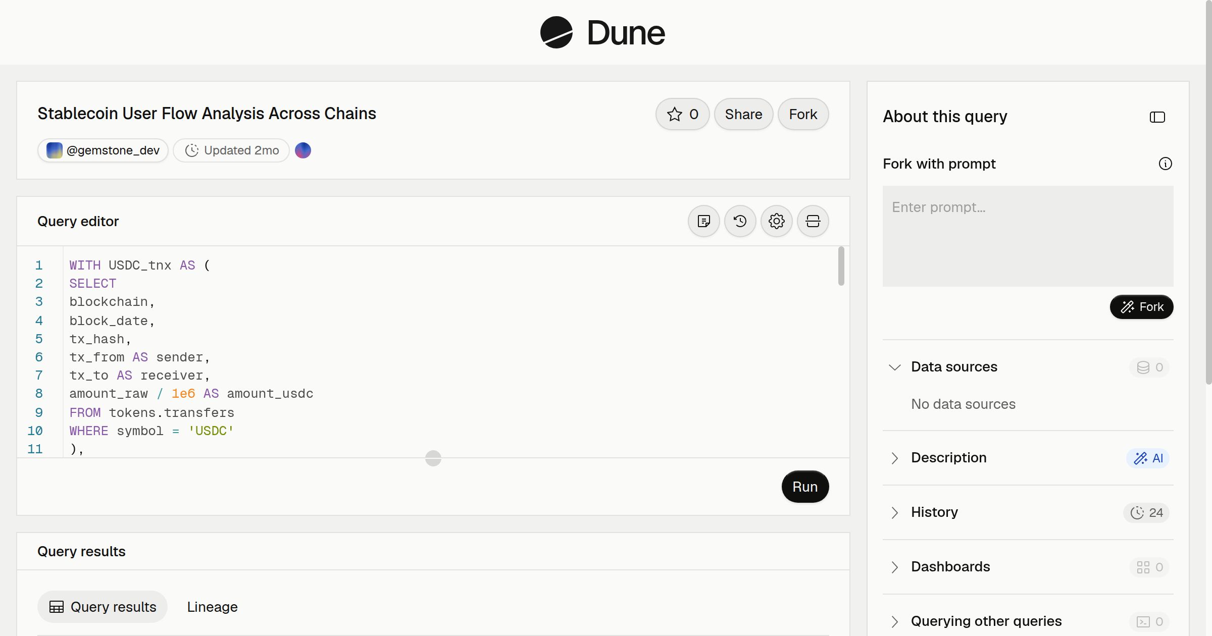 Stablecoin User Flow Analysis Across Chains | Dune