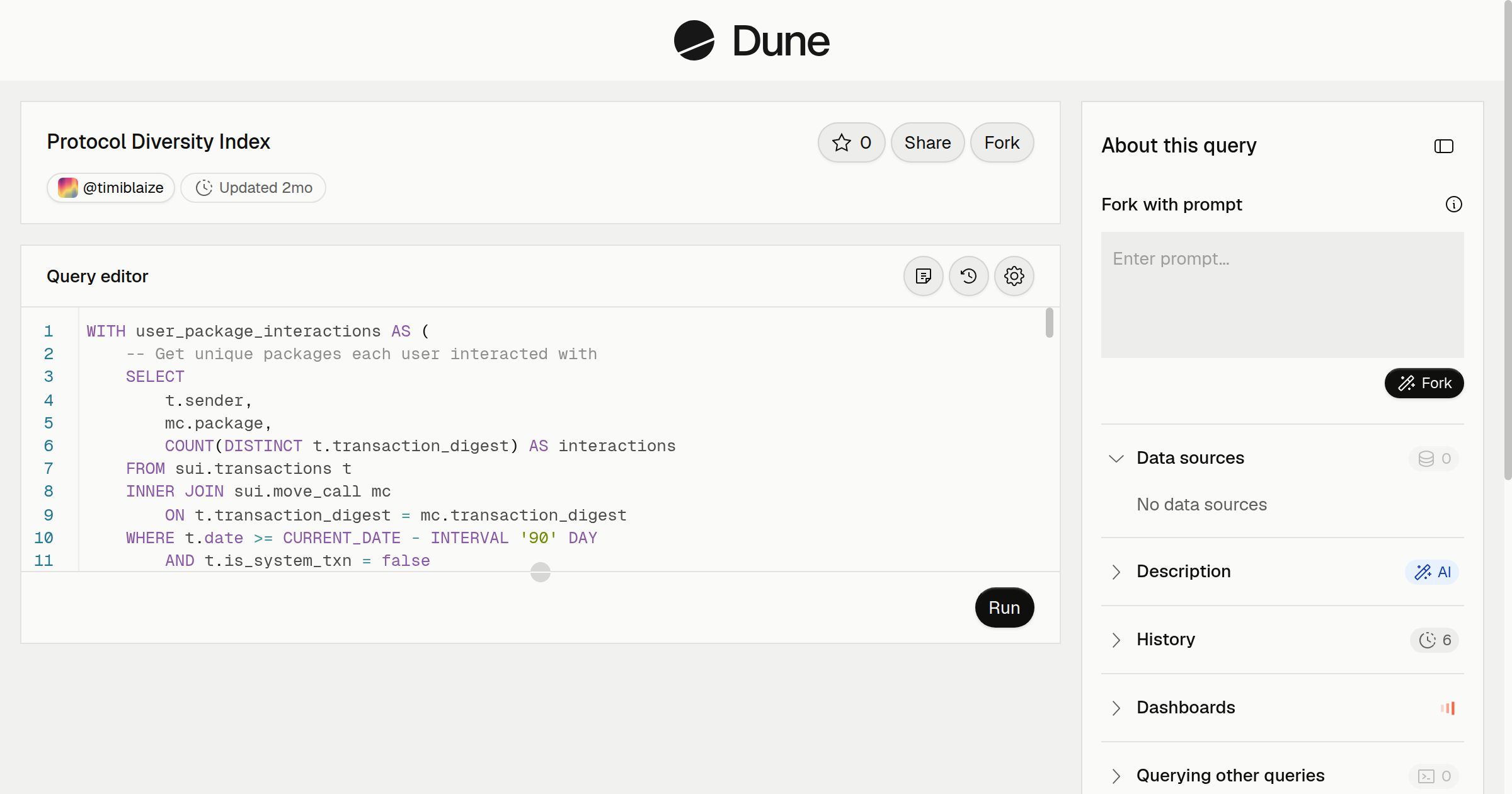Protocol Diversity Index | Dune
