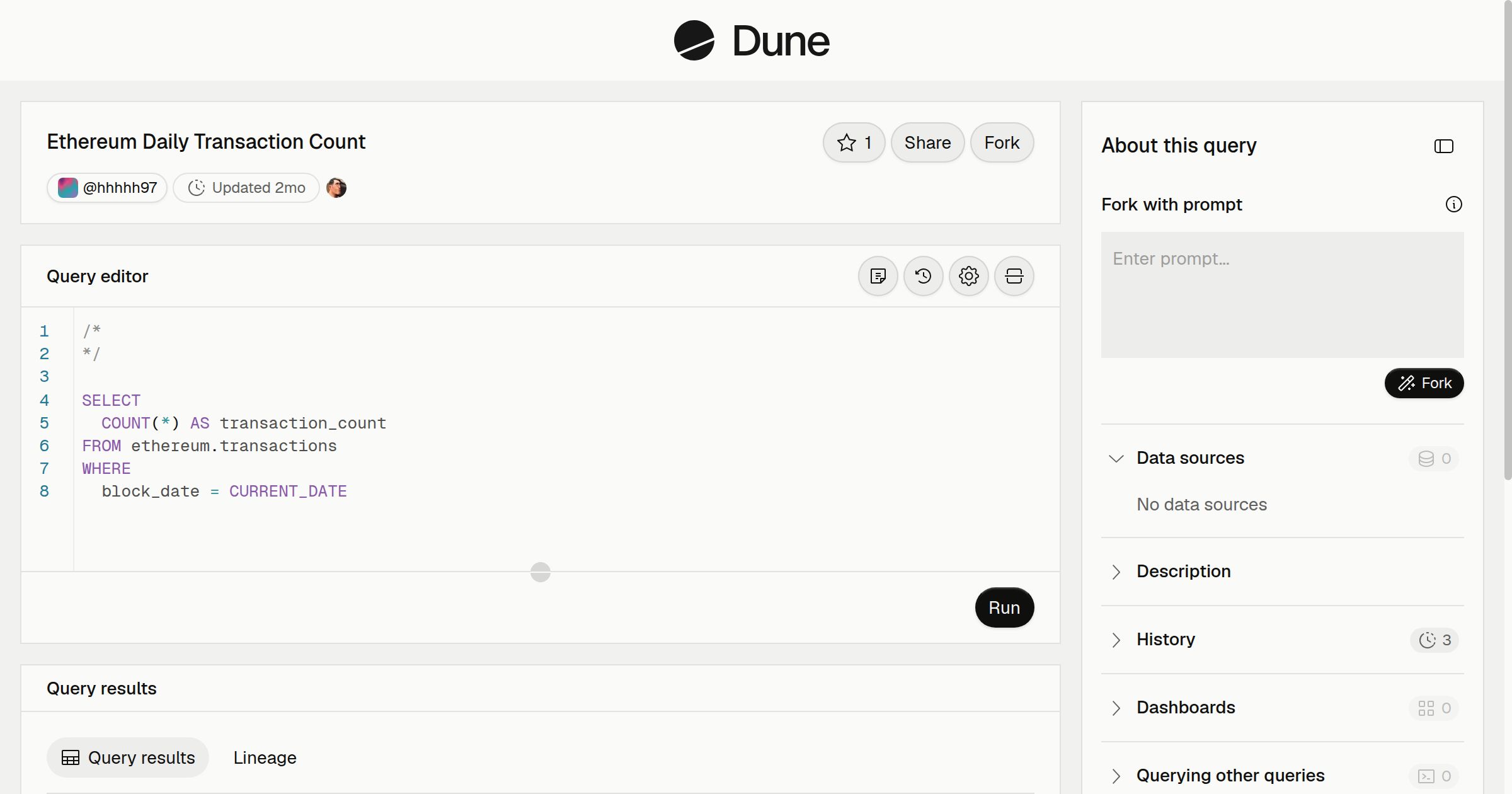Ethereum Daily Transaction Count | Dune