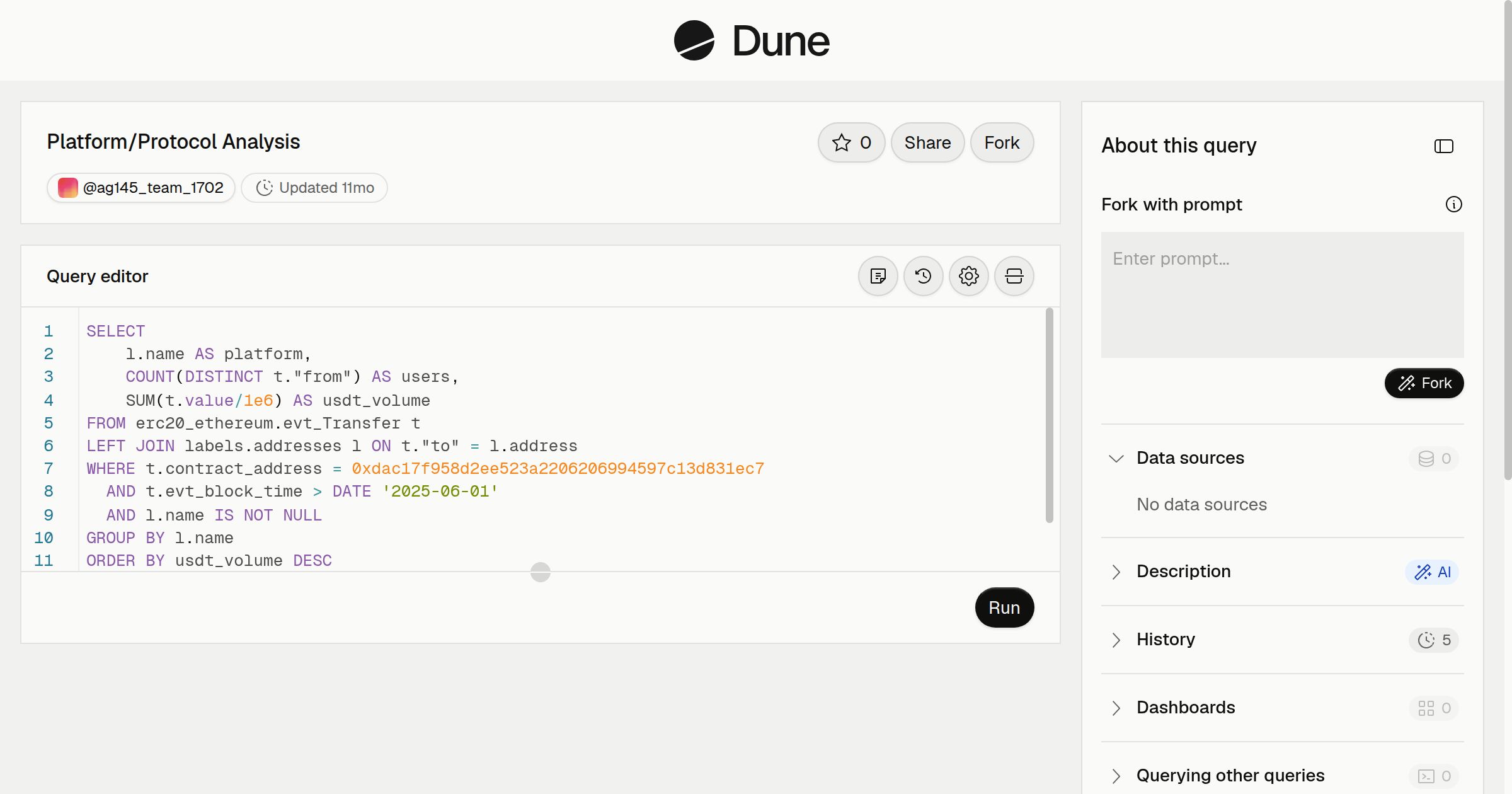 Platform/Protocol Analysis | Dune