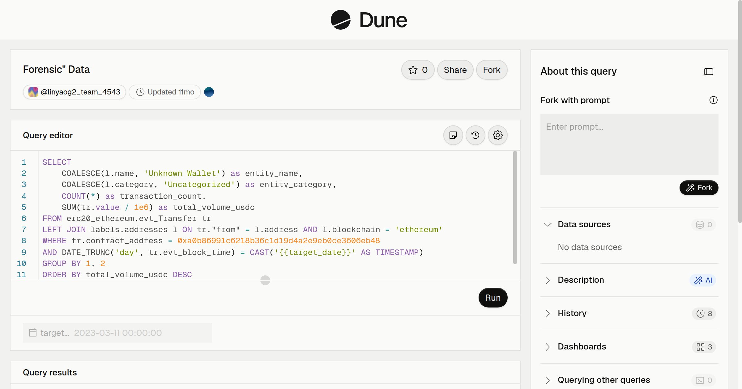 Forensic" Data | Dune