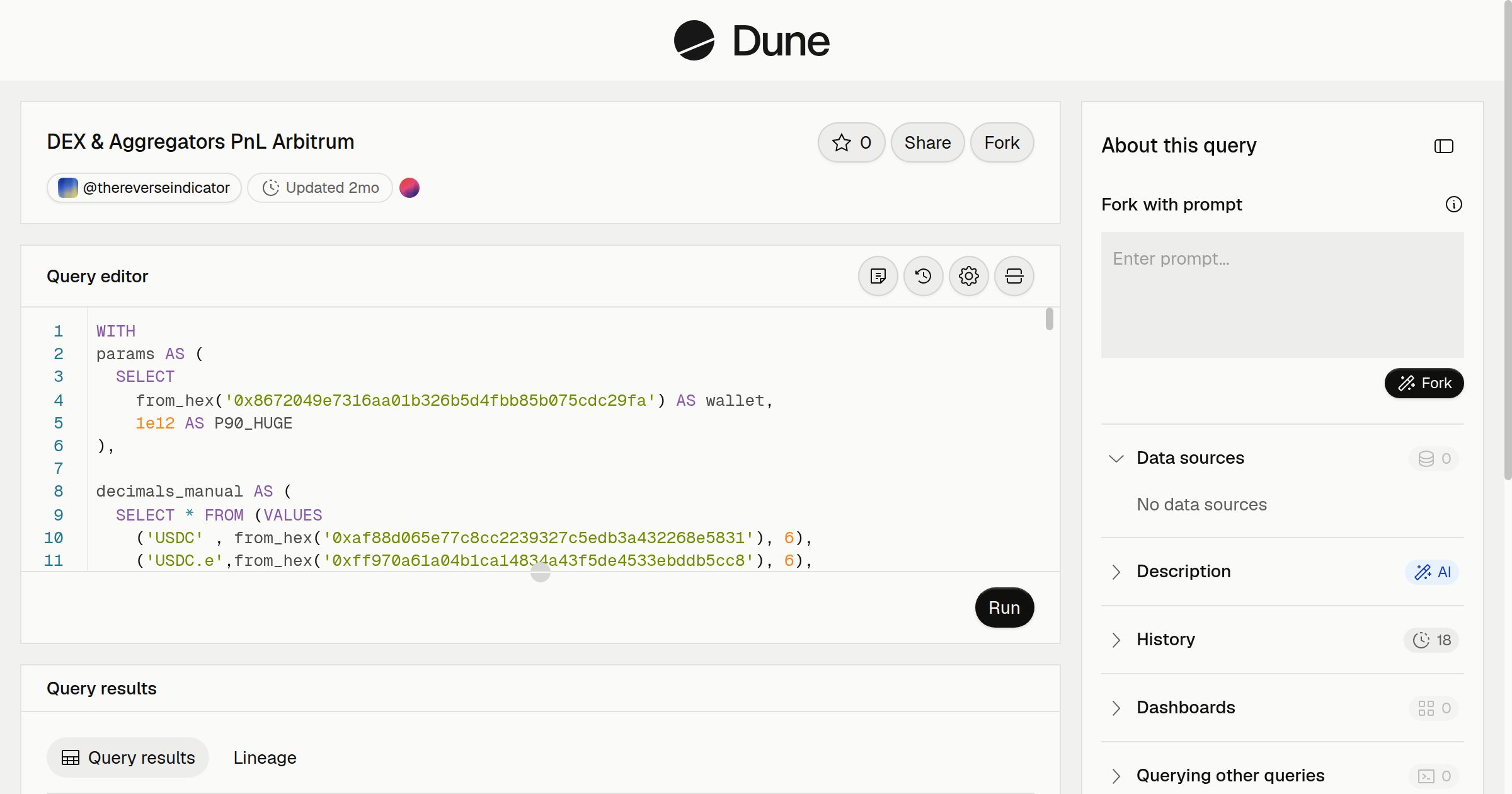 DEX & Aggregators PnL Arbitrum | Dune