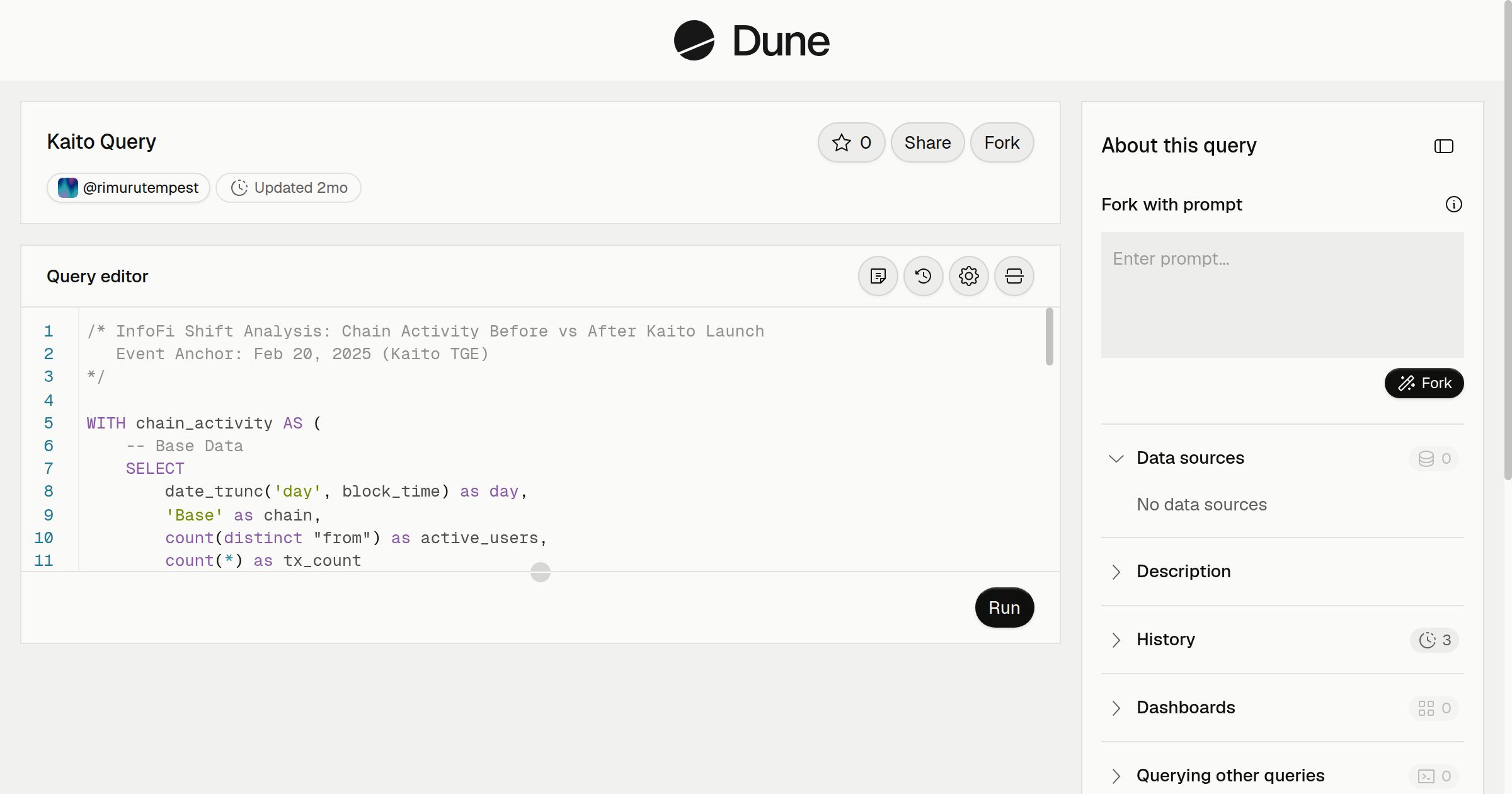Kaito Query | Dune