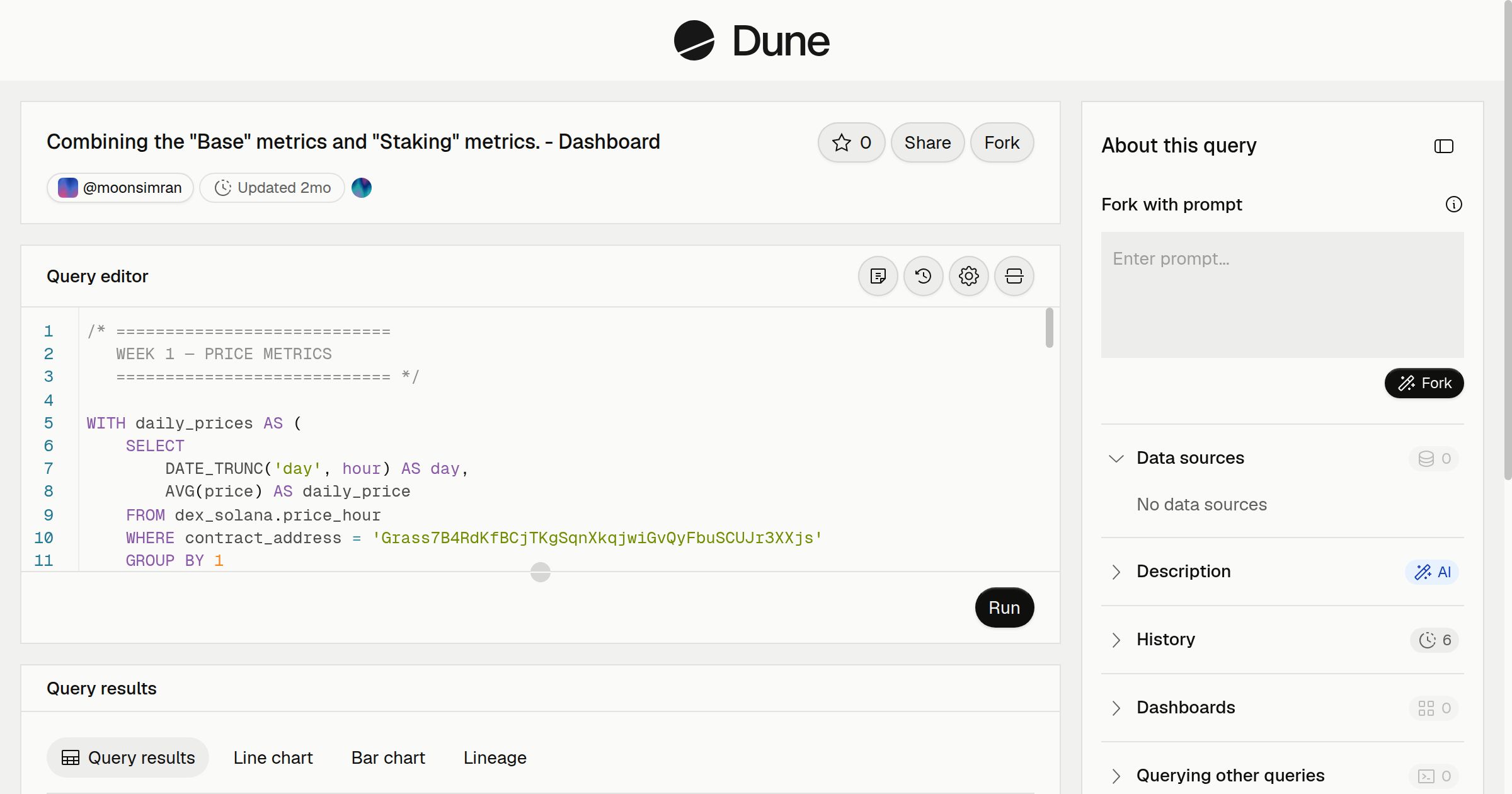Combining the "Base" metrics and "Staking" metrics. - Dashboard | Dune