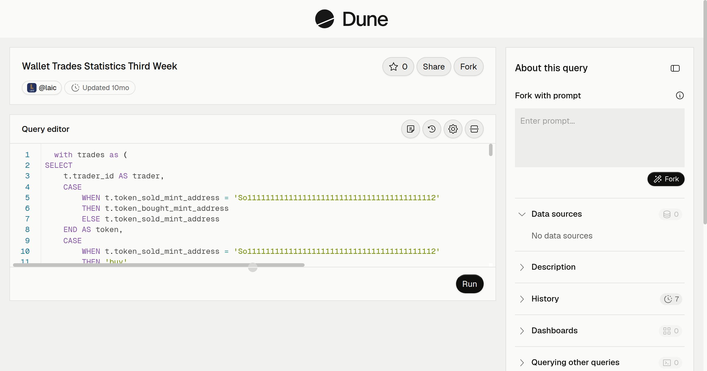 Wallet Trades Statistics Third Week | Dune