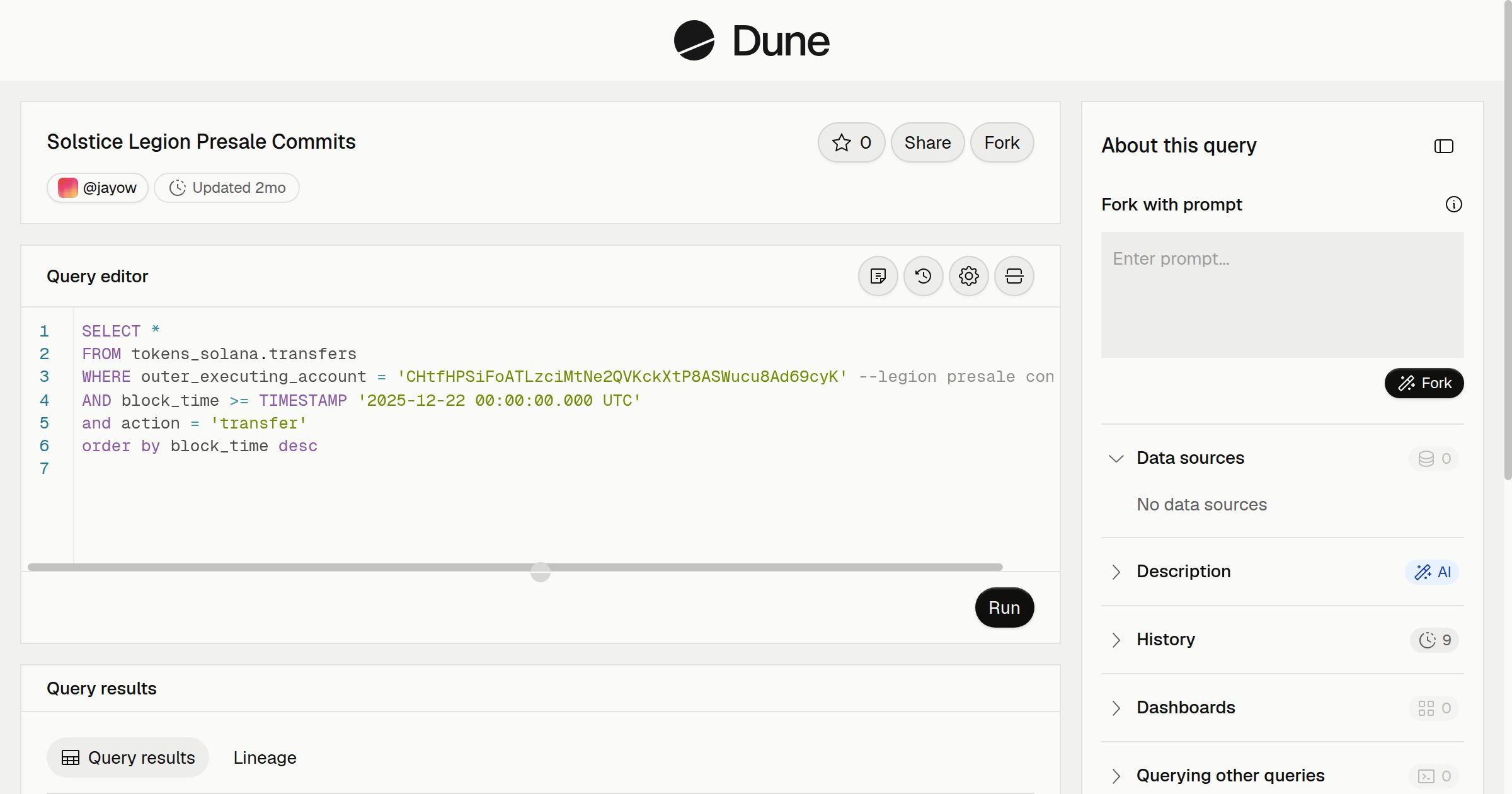Solstice Legion Presale Commits | Dune