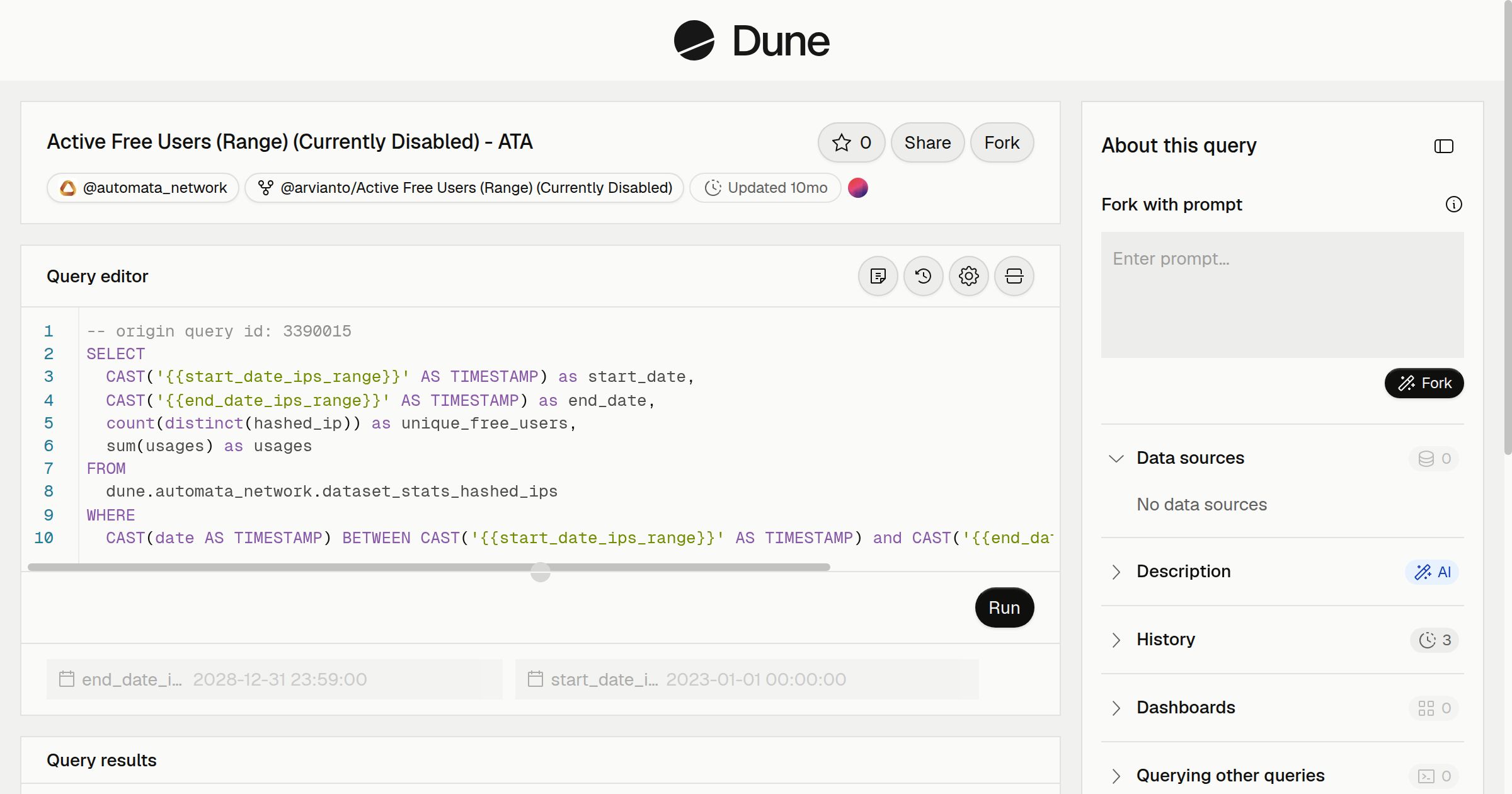Active Free Users (Range) (Currently Disabled) - ATA | Dune