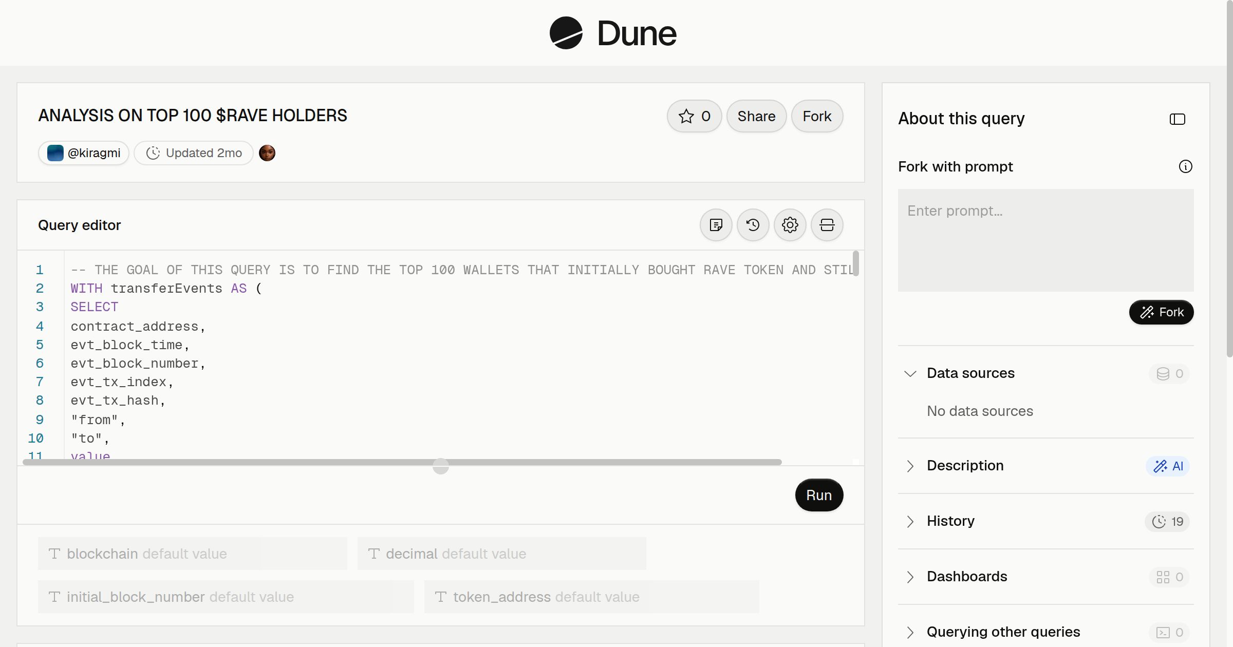 ANALYSIS ON TOP 100 $RAVE HOLDERS | Dune