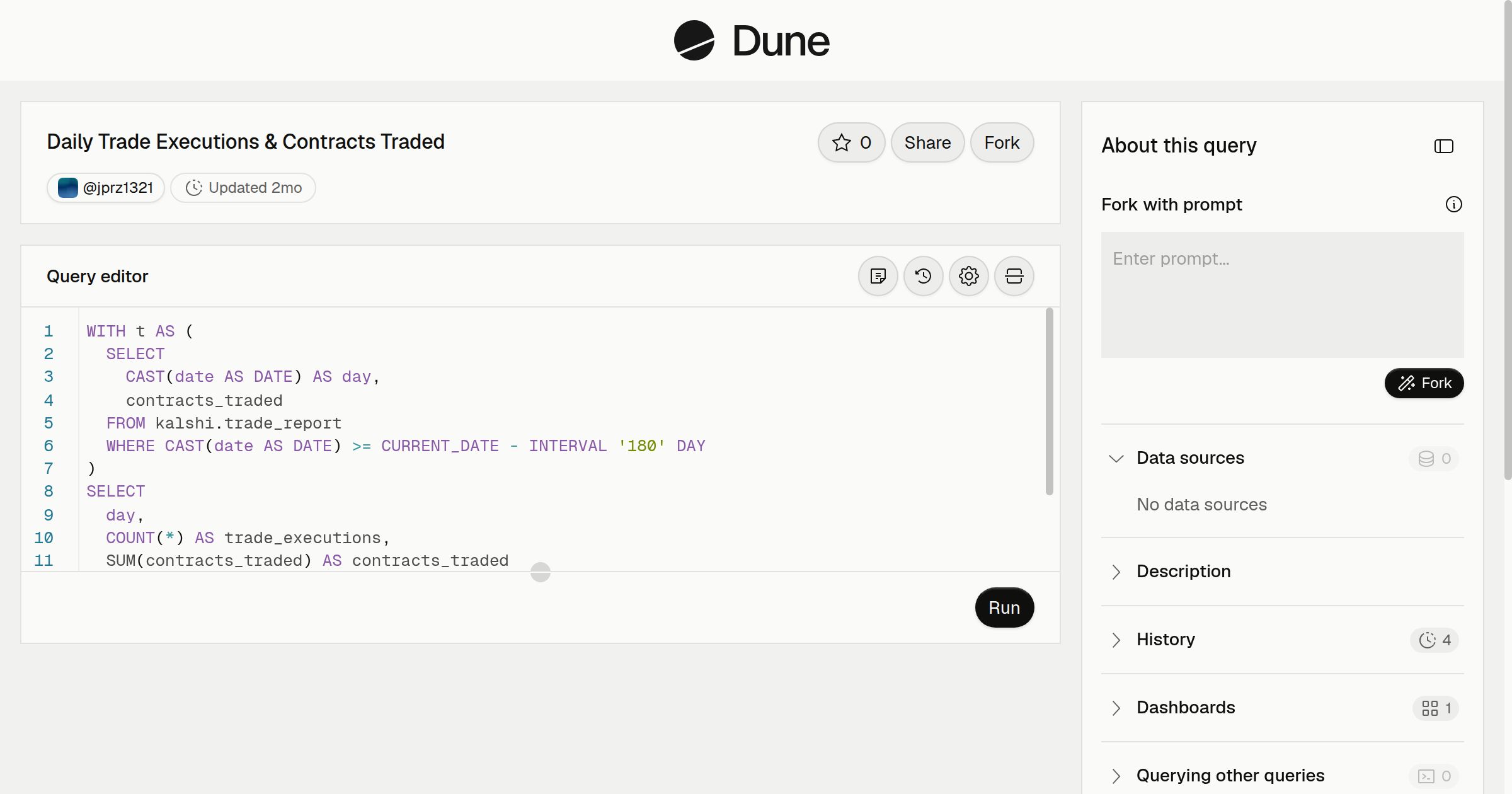 Daily Trade Executions & Contracts Traded | Dune
