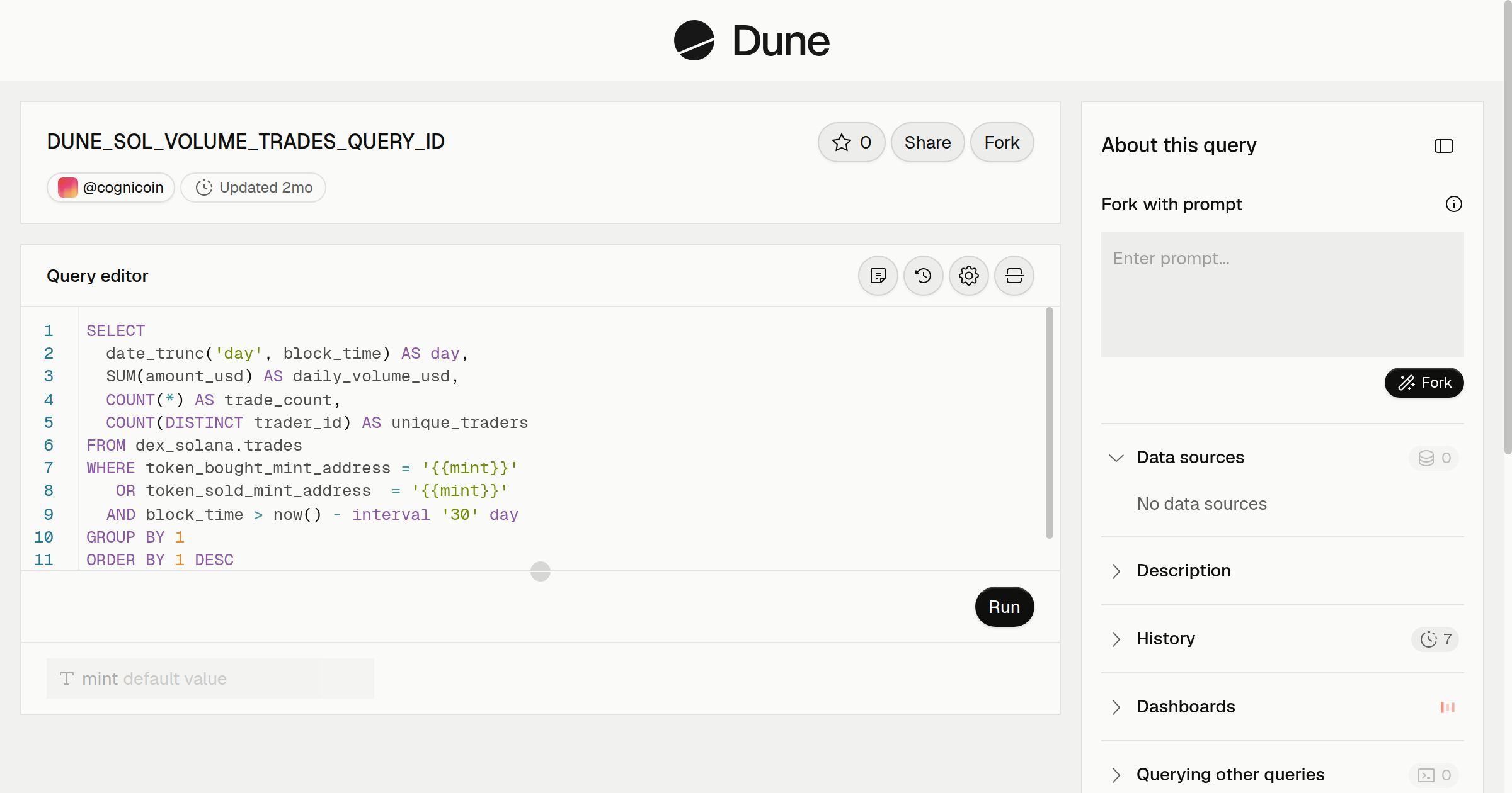 DUNE_SOL_VOLUME_TRADES_QUERY_ID | Dune
