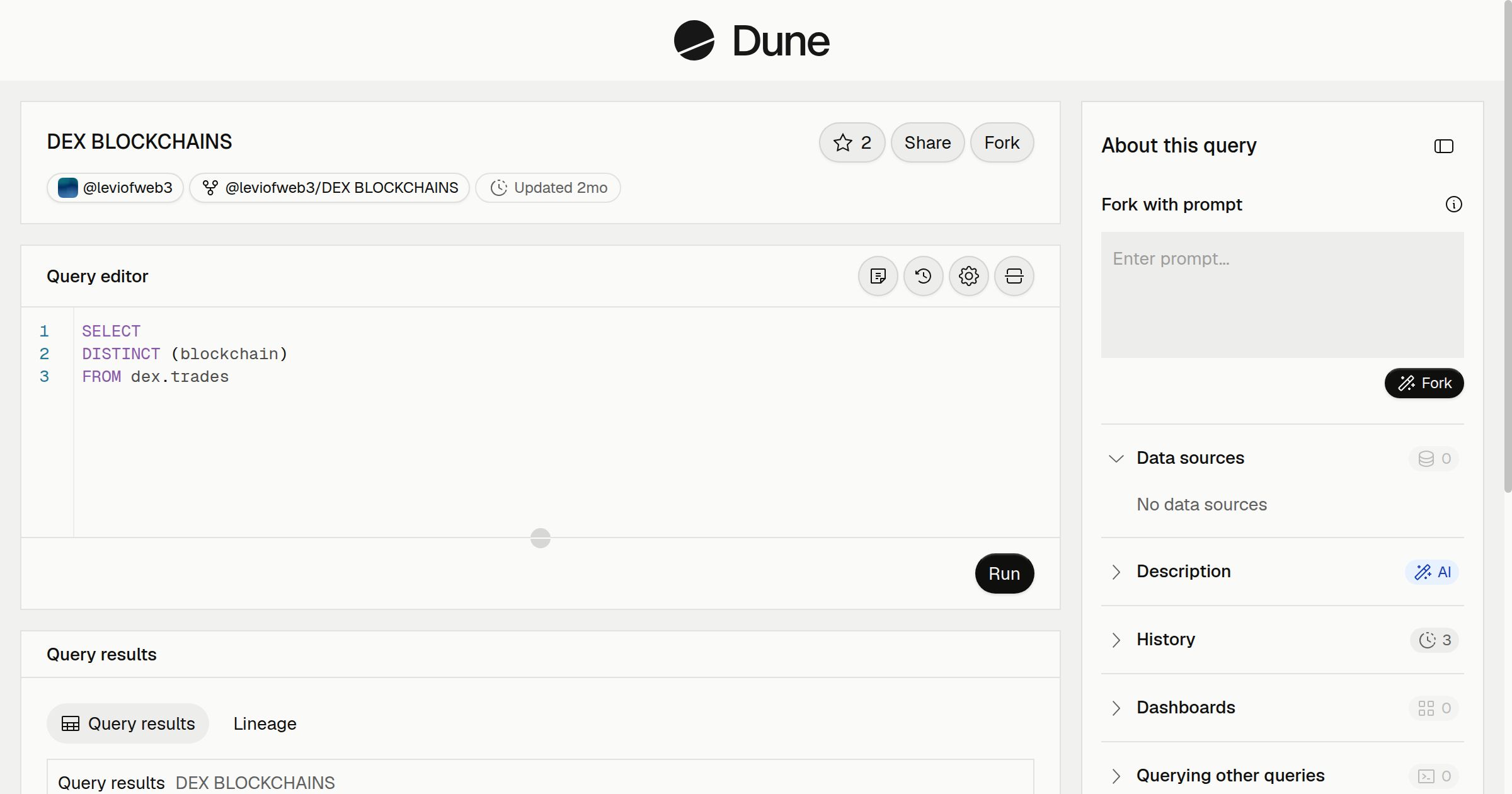 DEX BLOCKCHAINS | Dune