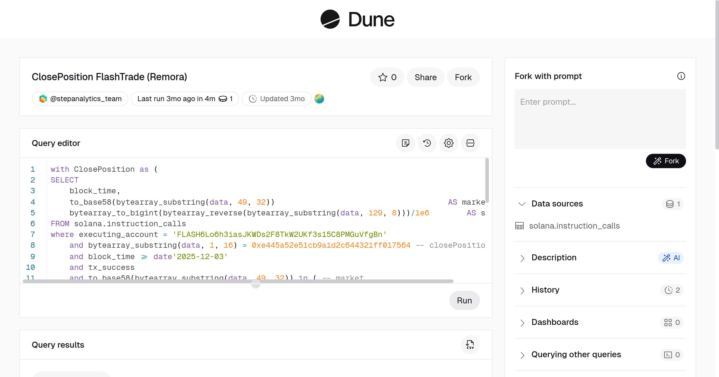 ClosePosition FlashTrade (Remora) | Dune