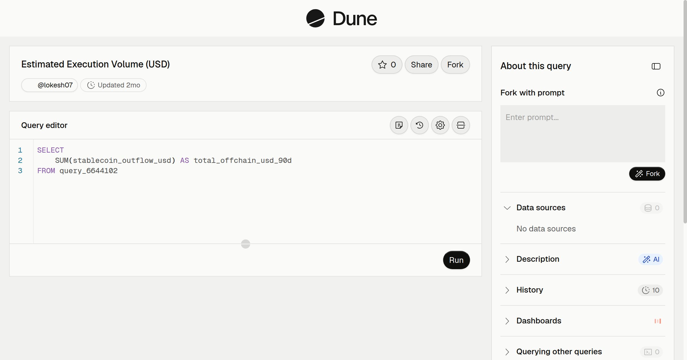Estimated Execution Volume (USD) | Dune