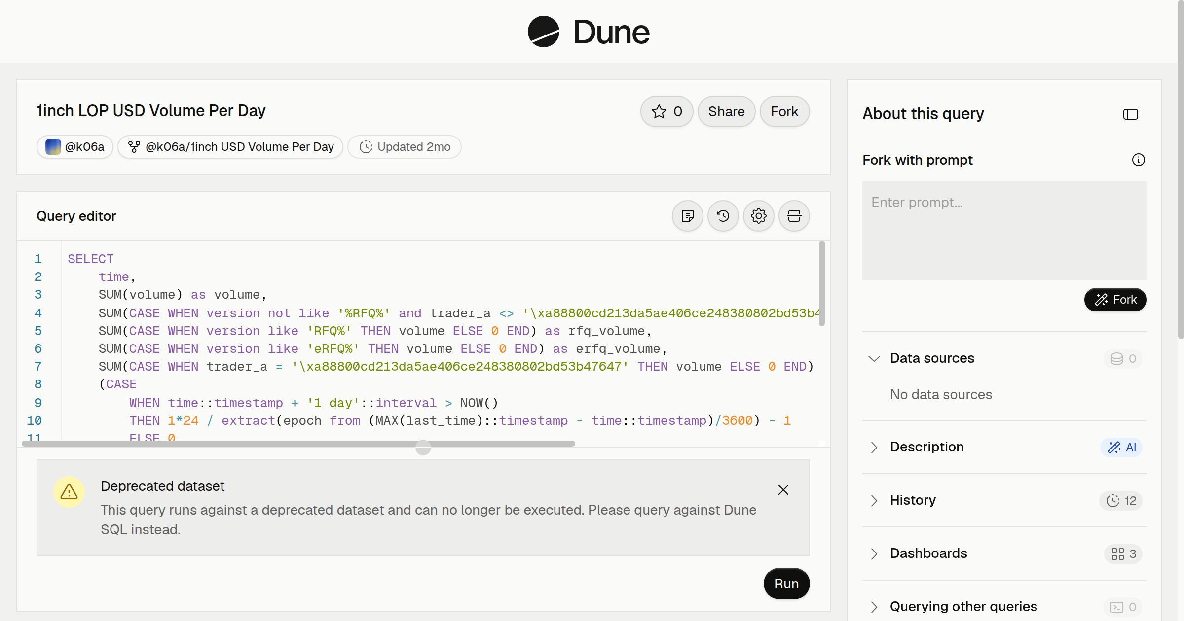 1inch LOP USD Volume Per Day | Dune