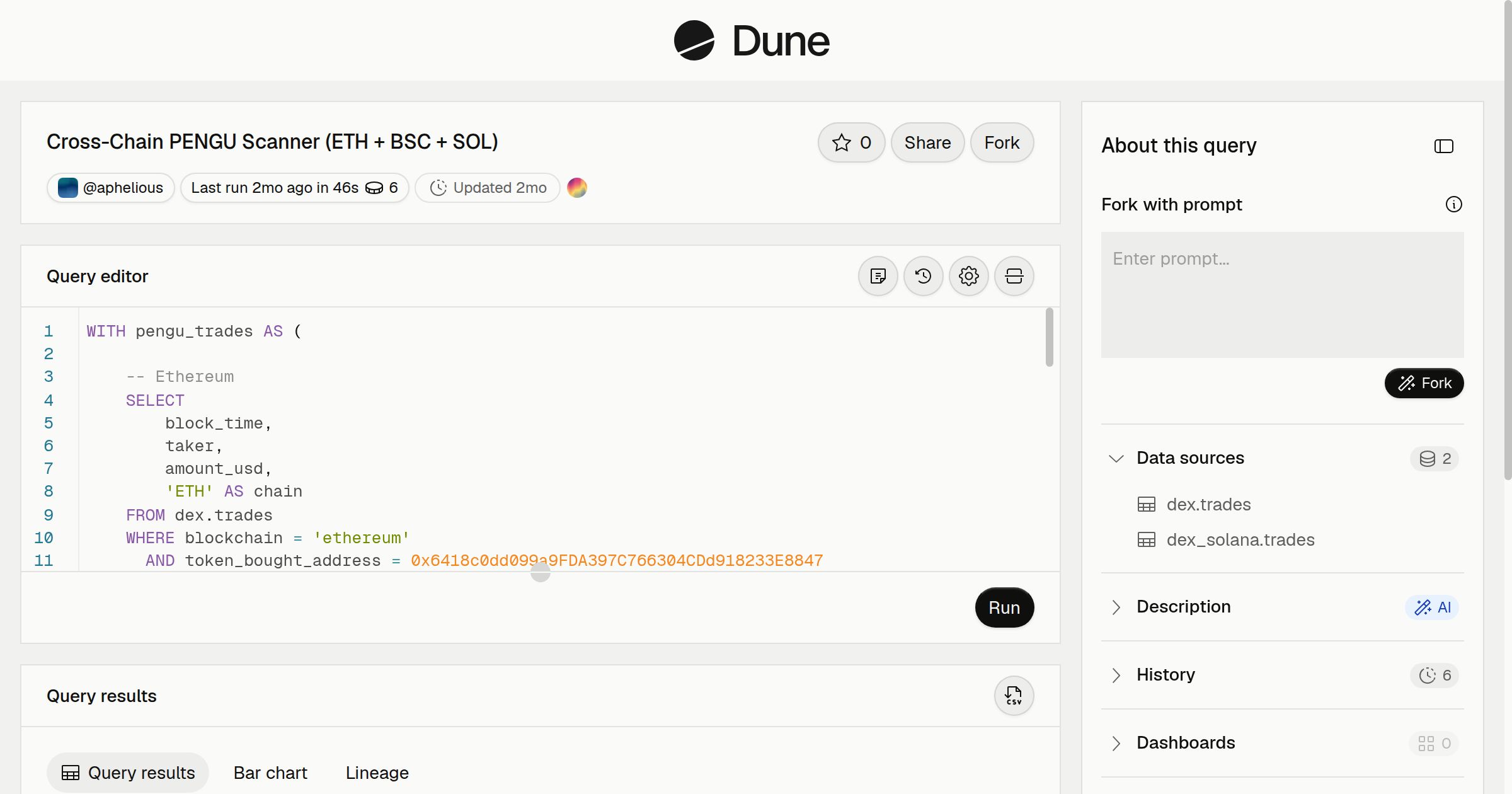 Cross-Chain PENGU Scanner (ETH + BSC + SOL) | Dune