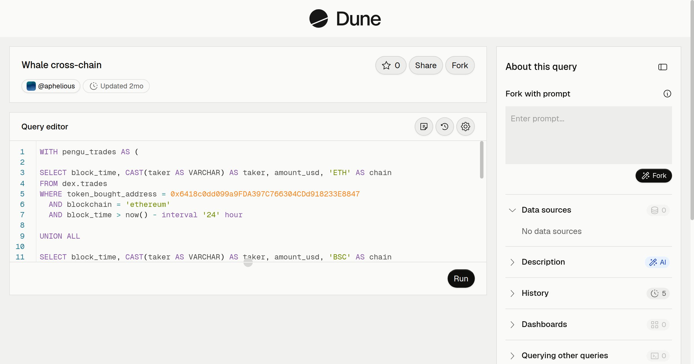 Whale cross-chain | Dune