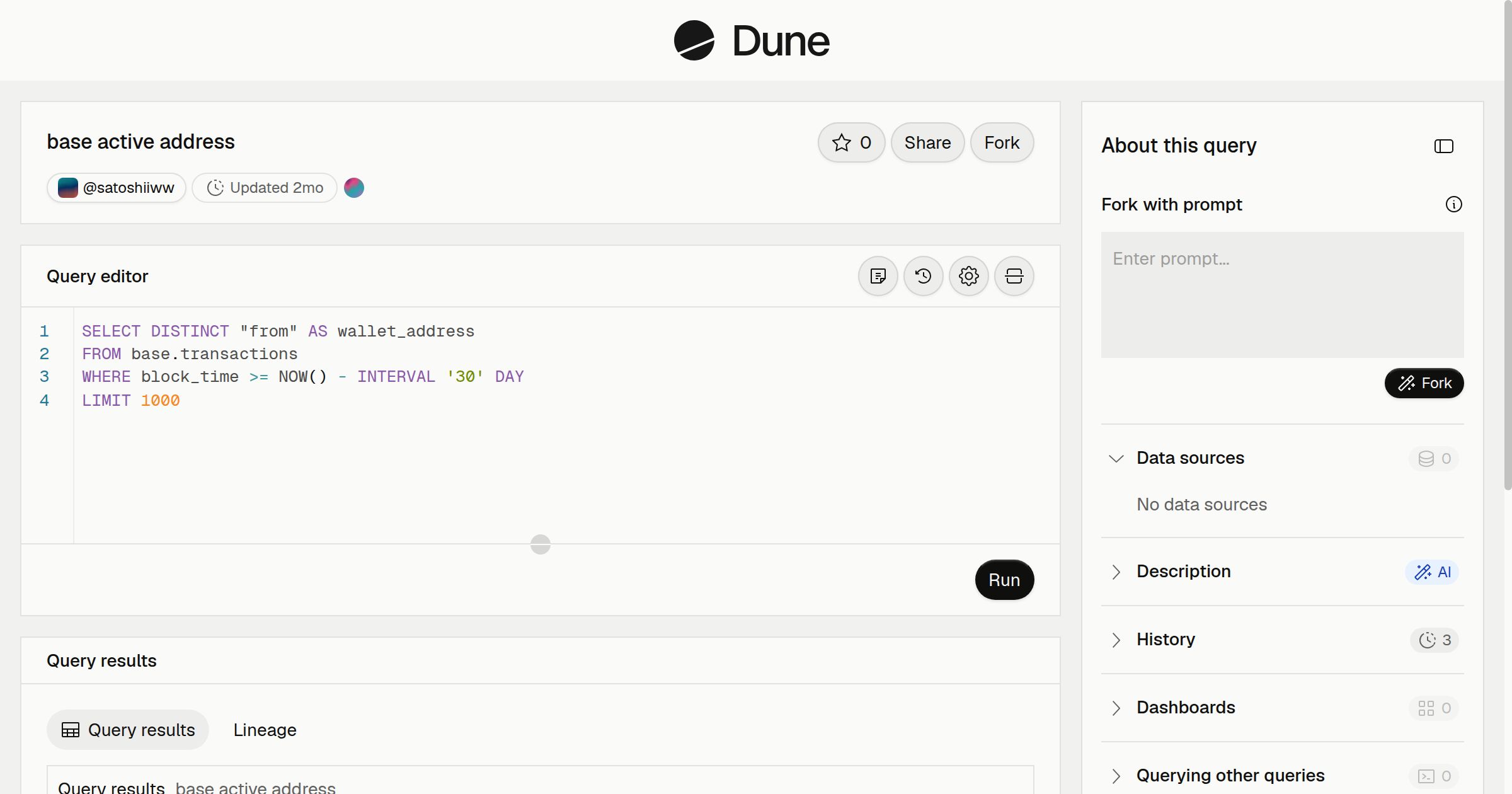 base active address | Dune