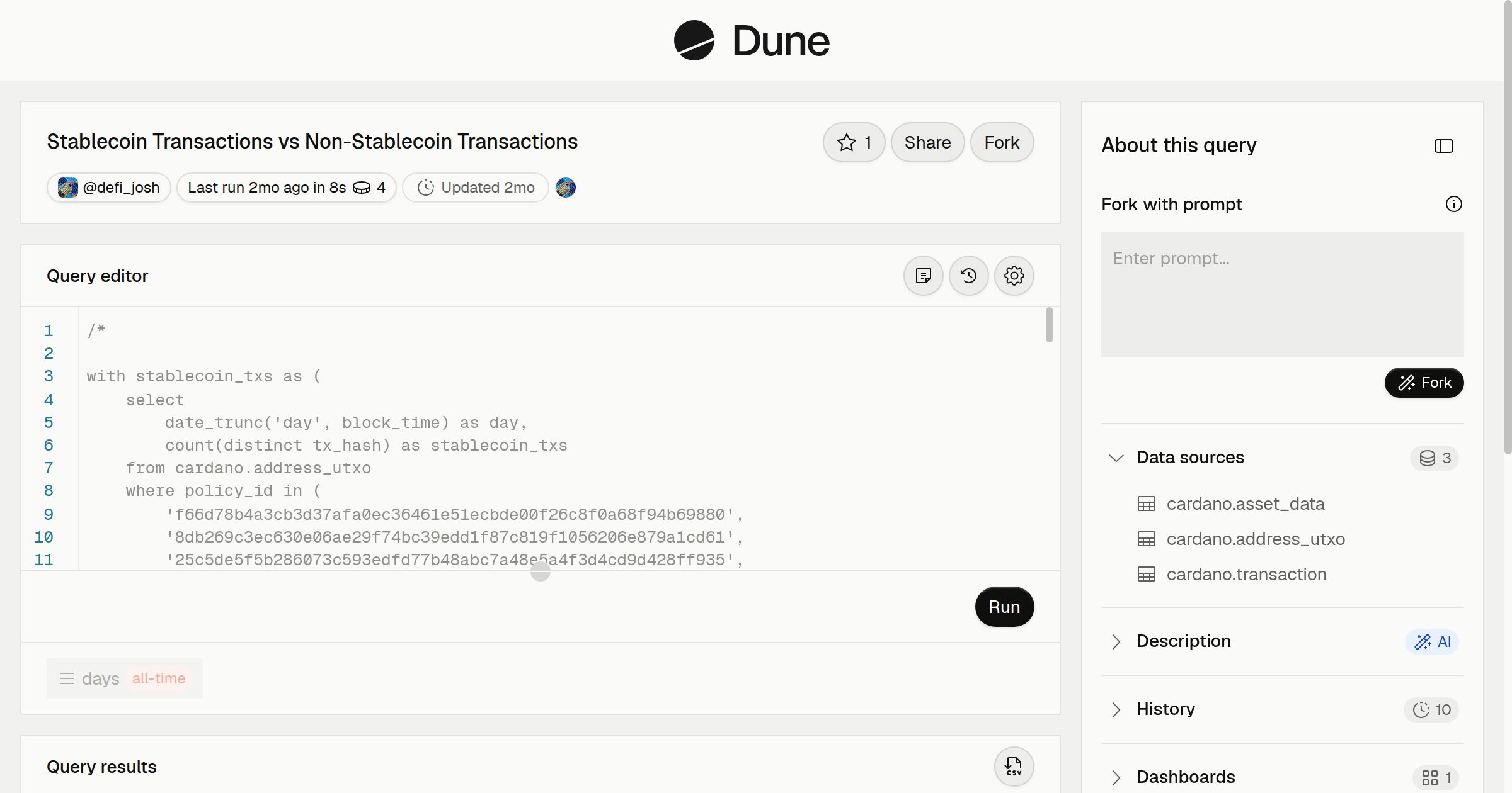 Stablecoin Transactions vs Non-Stablecoin Transactions | Dune
