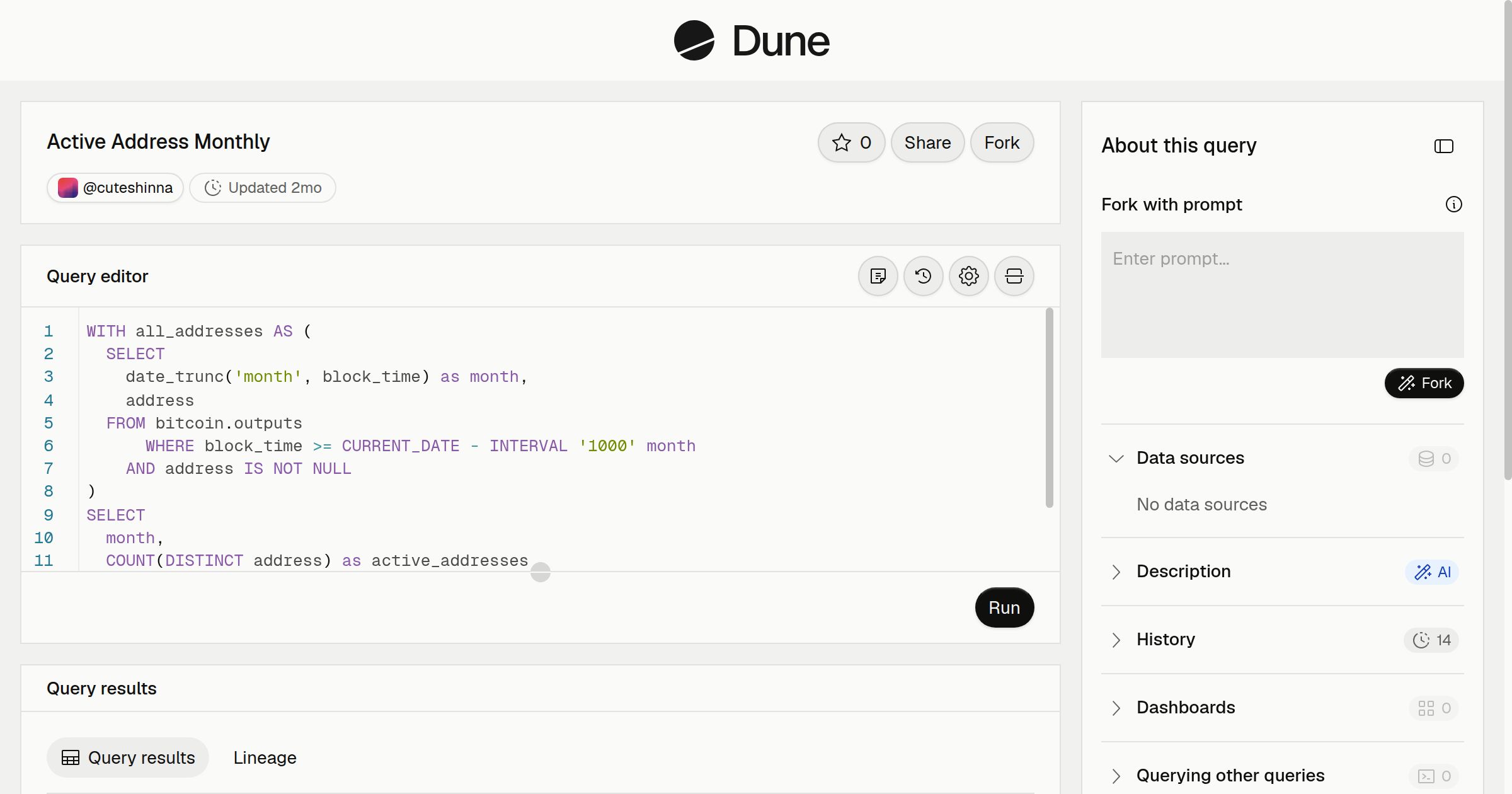 Active Address Monthly | Dune