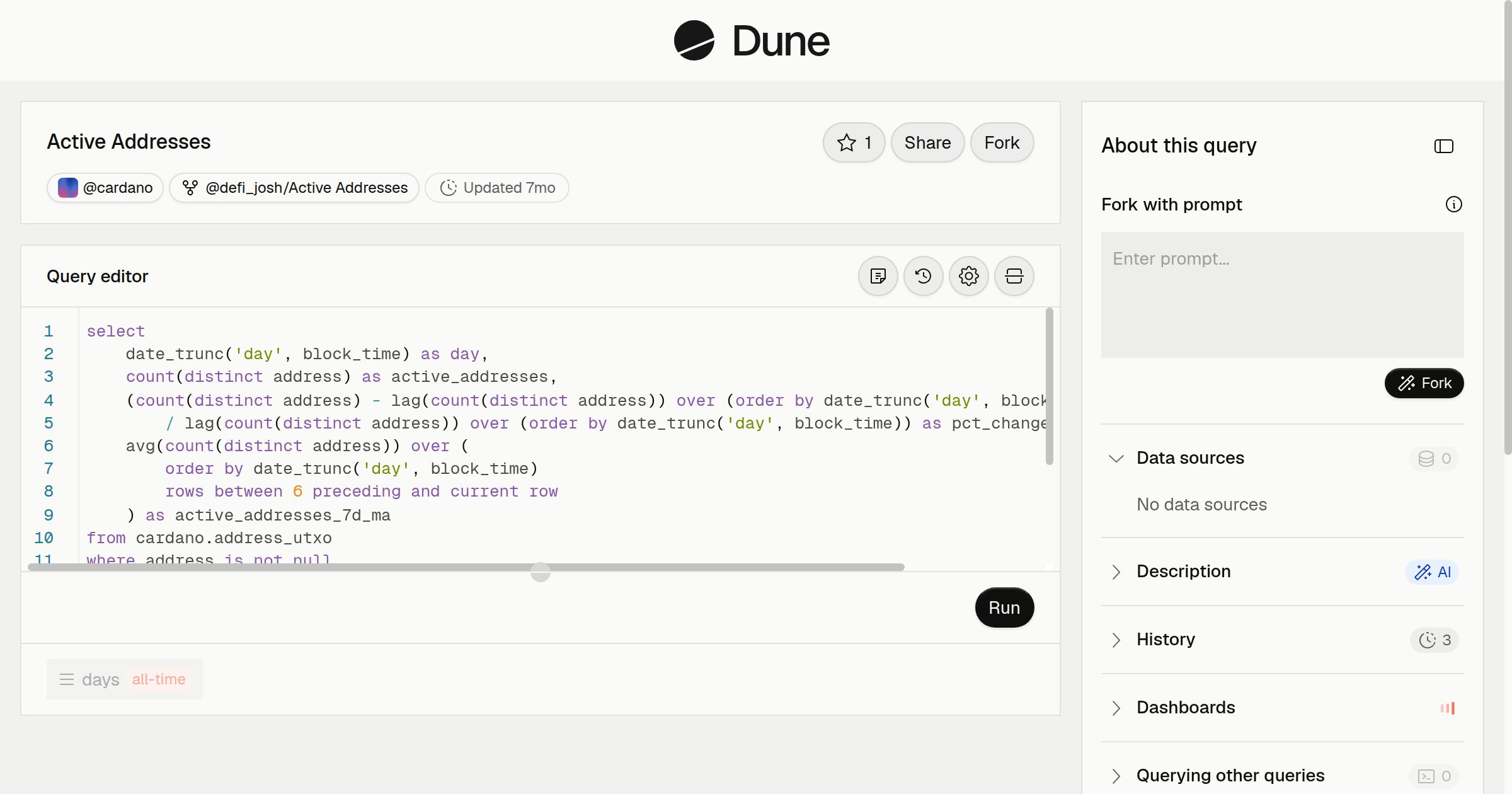 Active Addresses | Dune