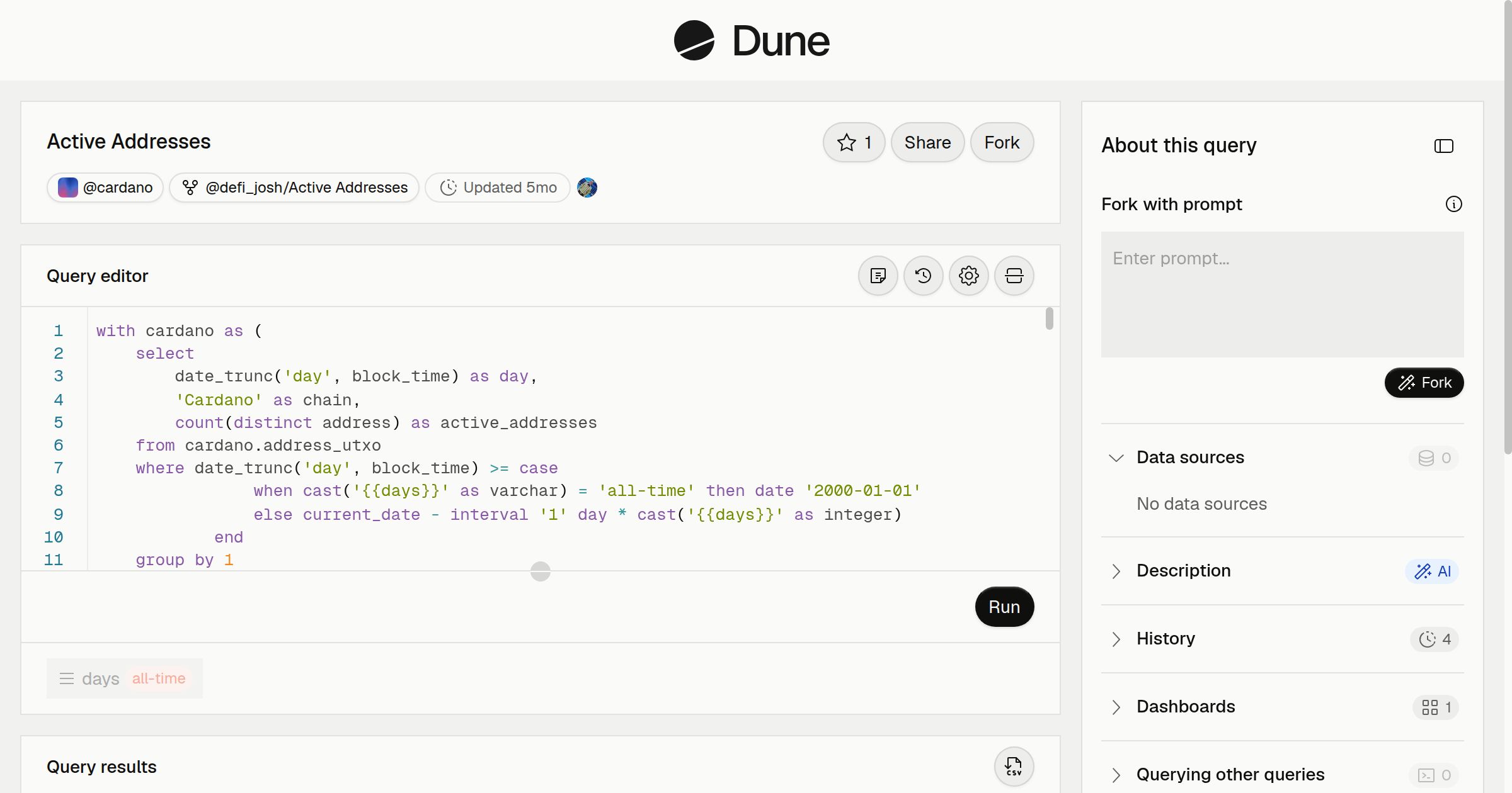 Active Addresses | Dune