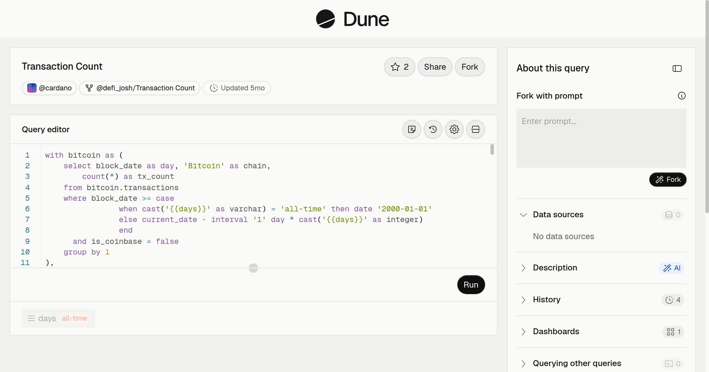Transaction Count | Dune