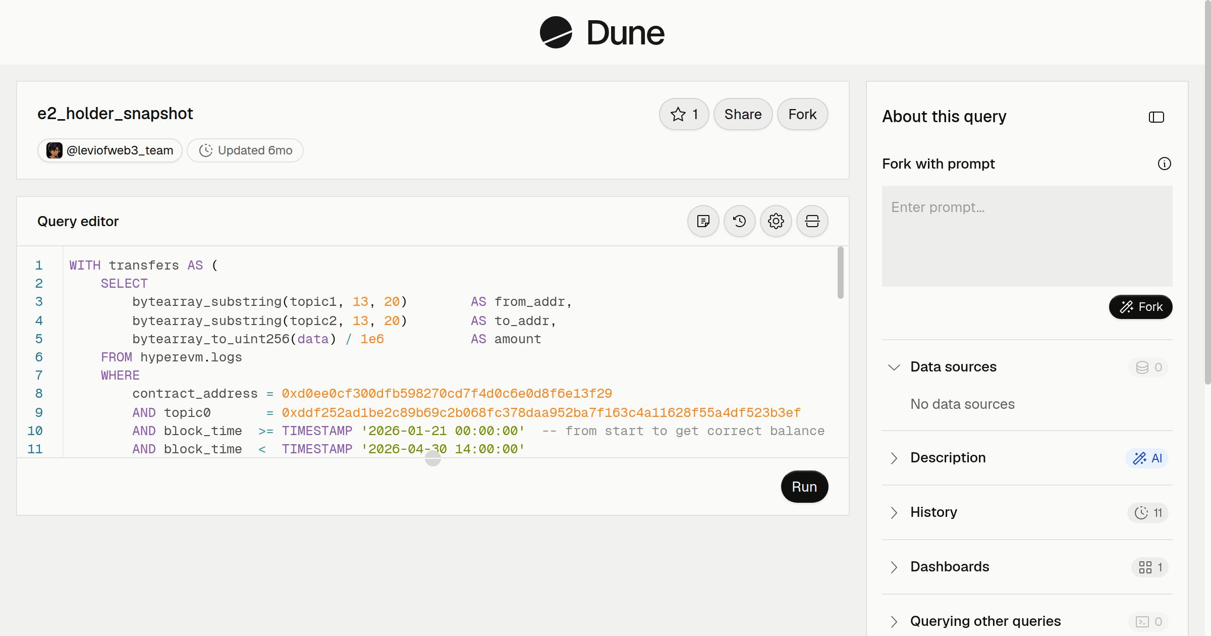 e2_holder_snapshot | Dune