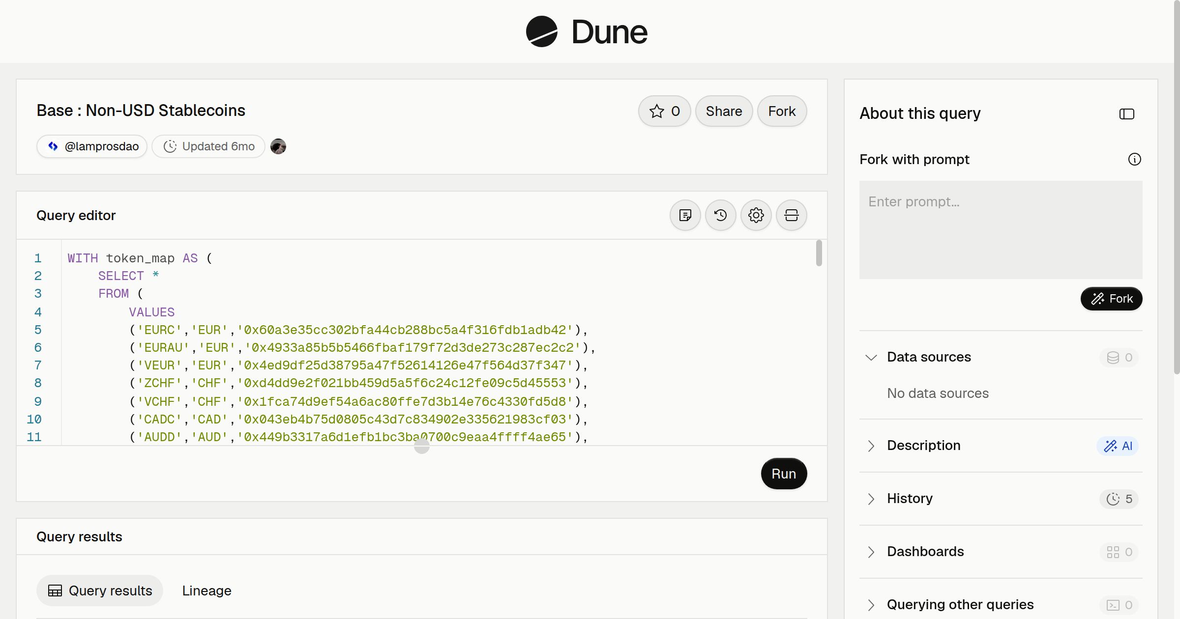 Base : Non-USD Stablecoins | Dune
