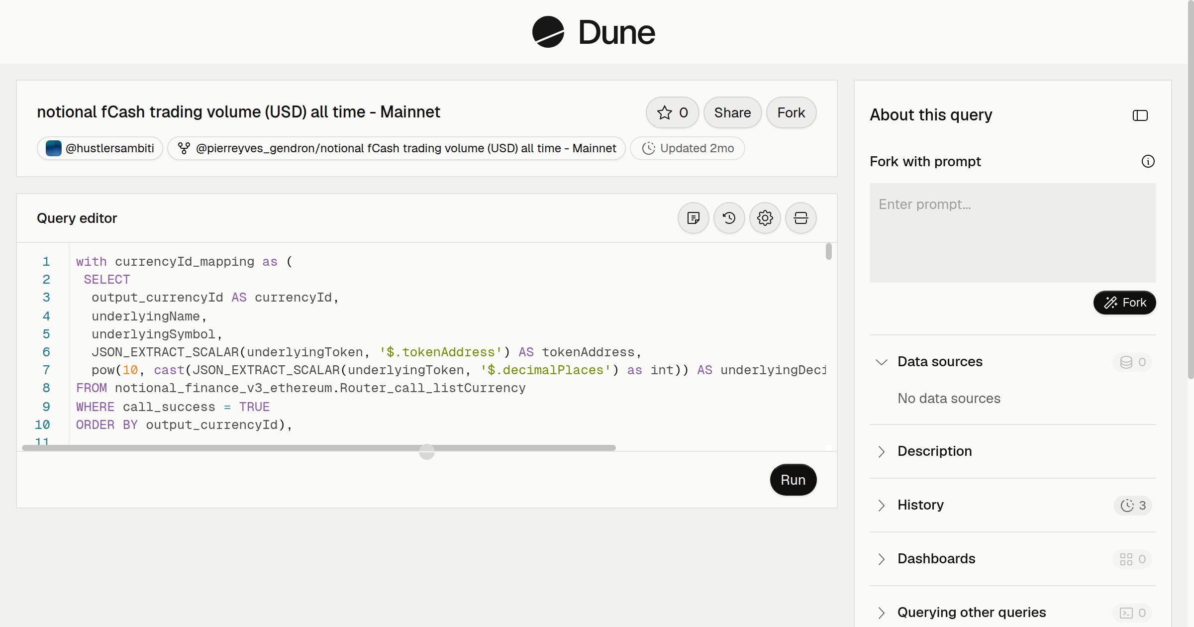 notional fCash trading volume (USD) all time - Mainnet | Dune