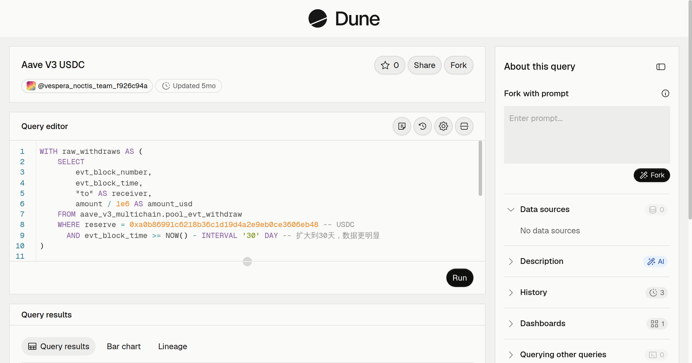 Aave V3 USDC | Dune