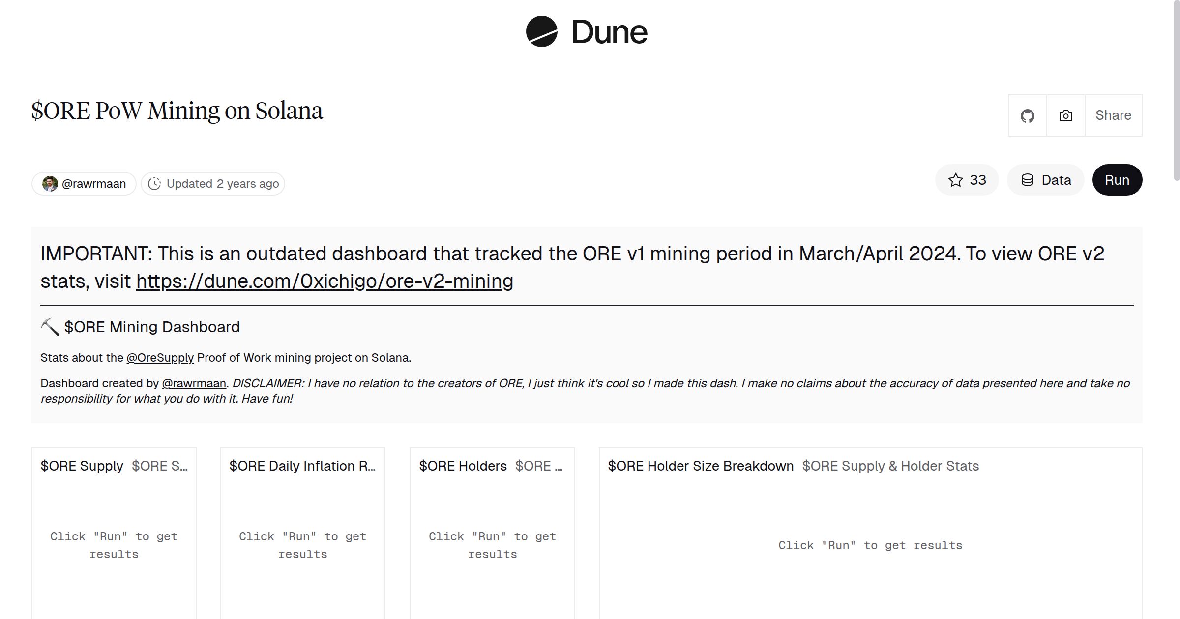 ORE PoW Mining on Solana | Dune