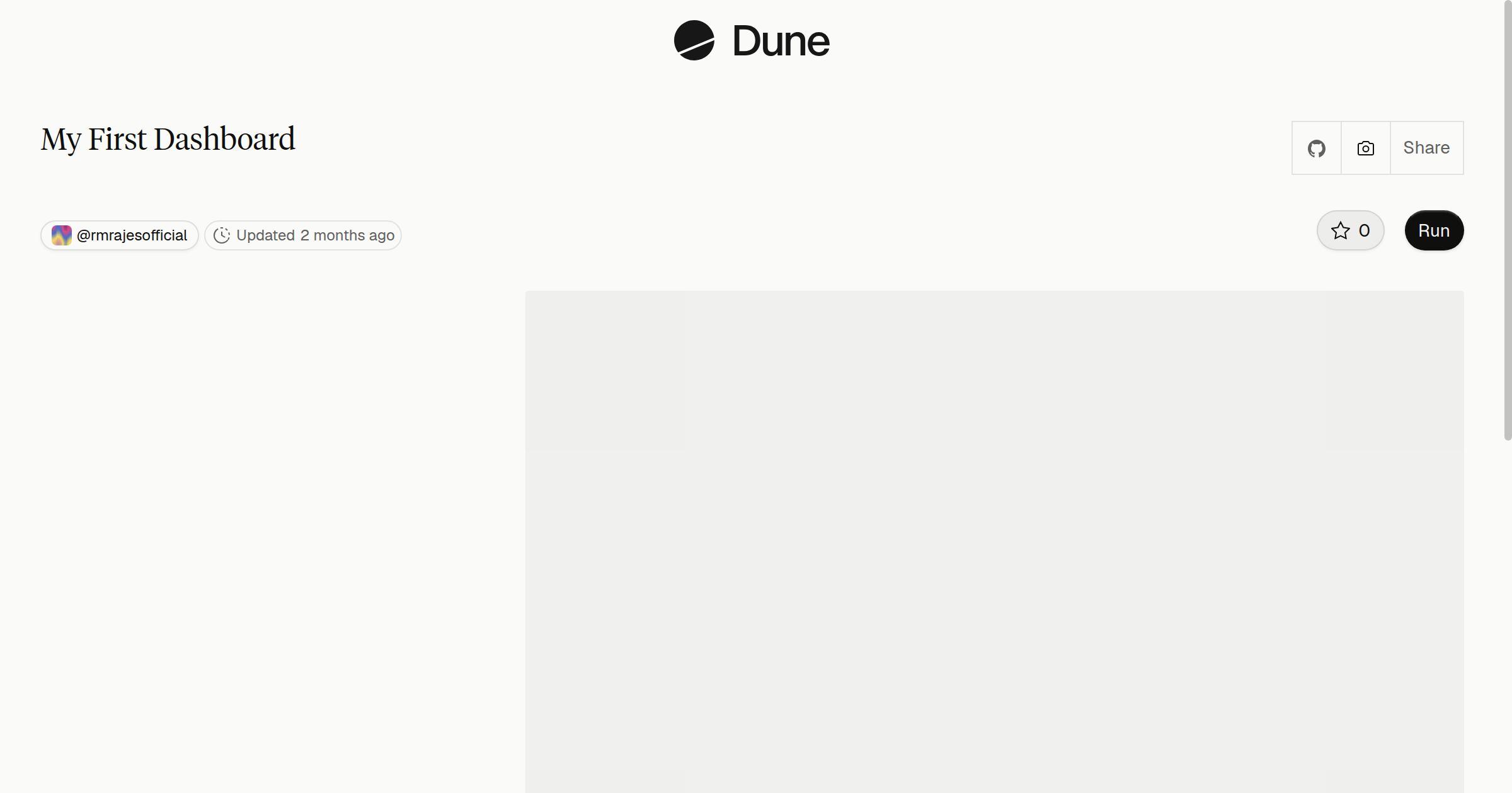 My First Dashboard | Dune