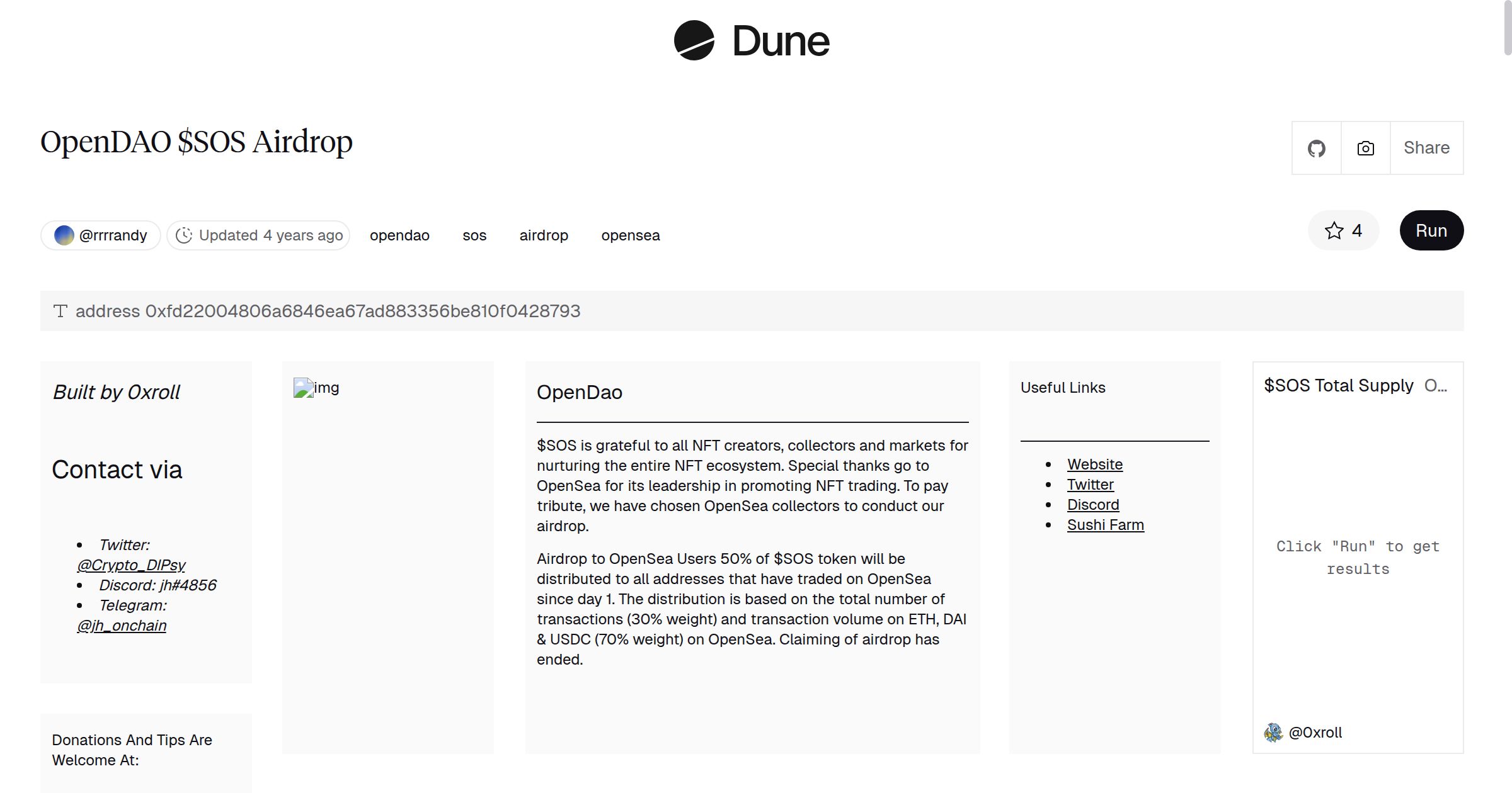 OpenDAO $SOS Airdrop